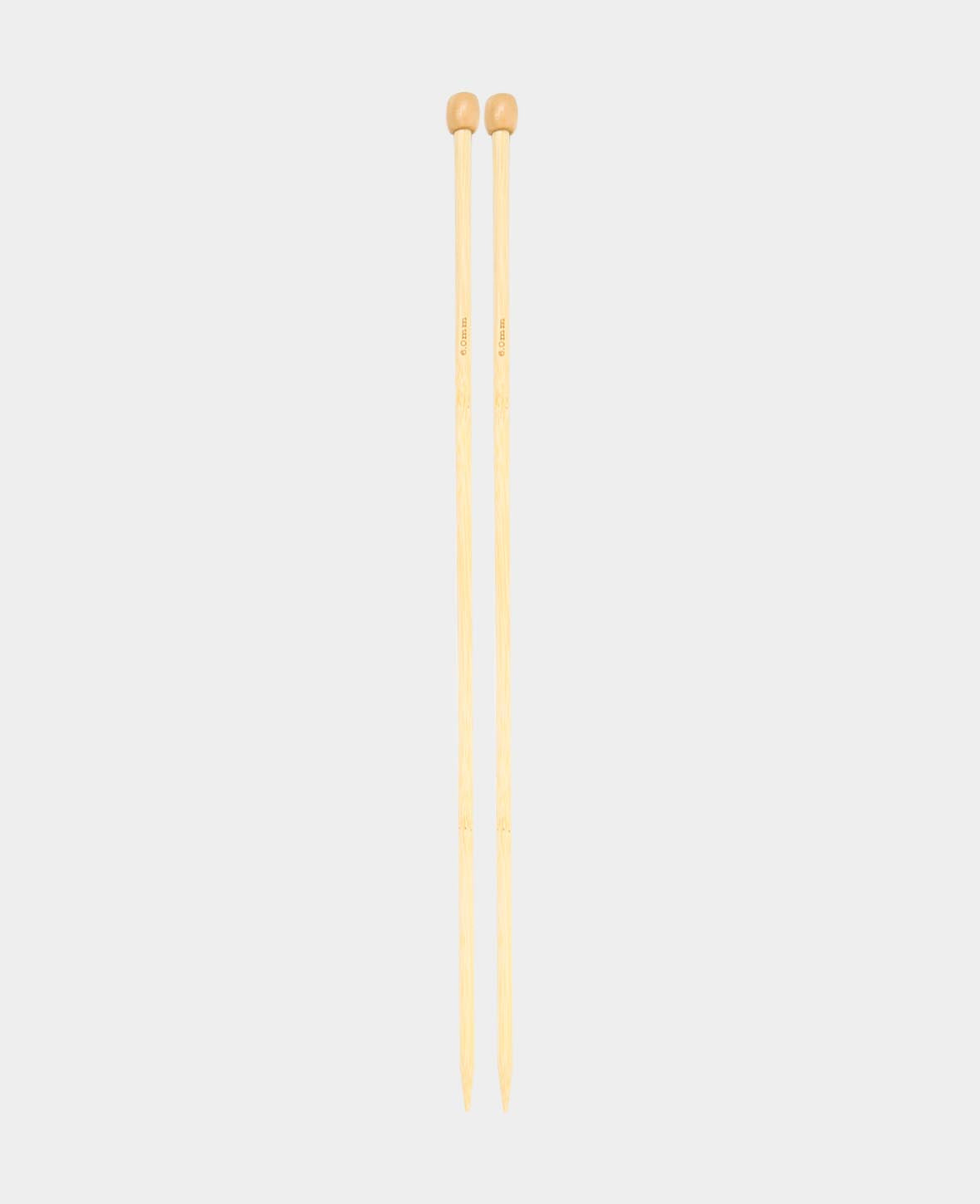 Stricknadeln, Bambus-Stricknadeln für Anfänger und Experten, Natur, ø 6 x 350 mm, 2 Stk.