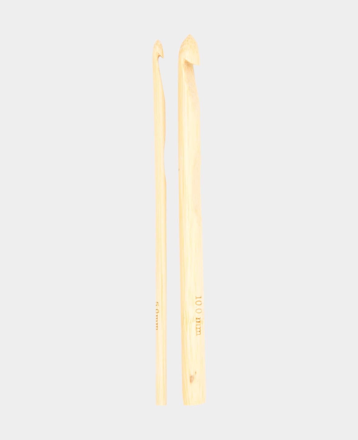 Häkelnadel Set, Bambus-Häkelnadeln für Anfänger und Experten, Natur, ø 5 / ø 10 x 150 mm, 2 Stk.