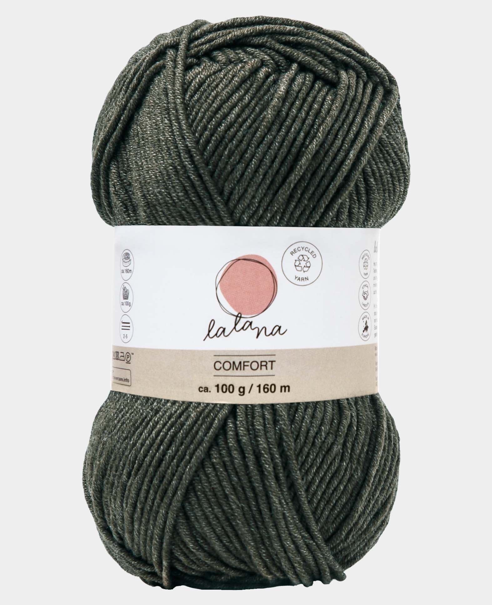 Comfort khaki, Graugrün, 3 mm x ca. 160 m, ca. 100 g