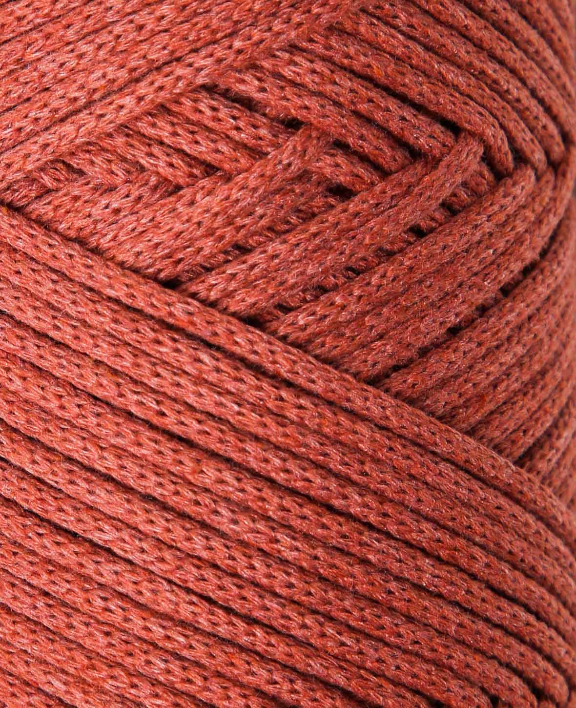 Lady Chain rusty, Lalana Kettengarn zum Häkeln, Stricken, Knüpfen & Makramee Projekte, Rostrot, ca. 2 mm x 100 m, ca. 200 g