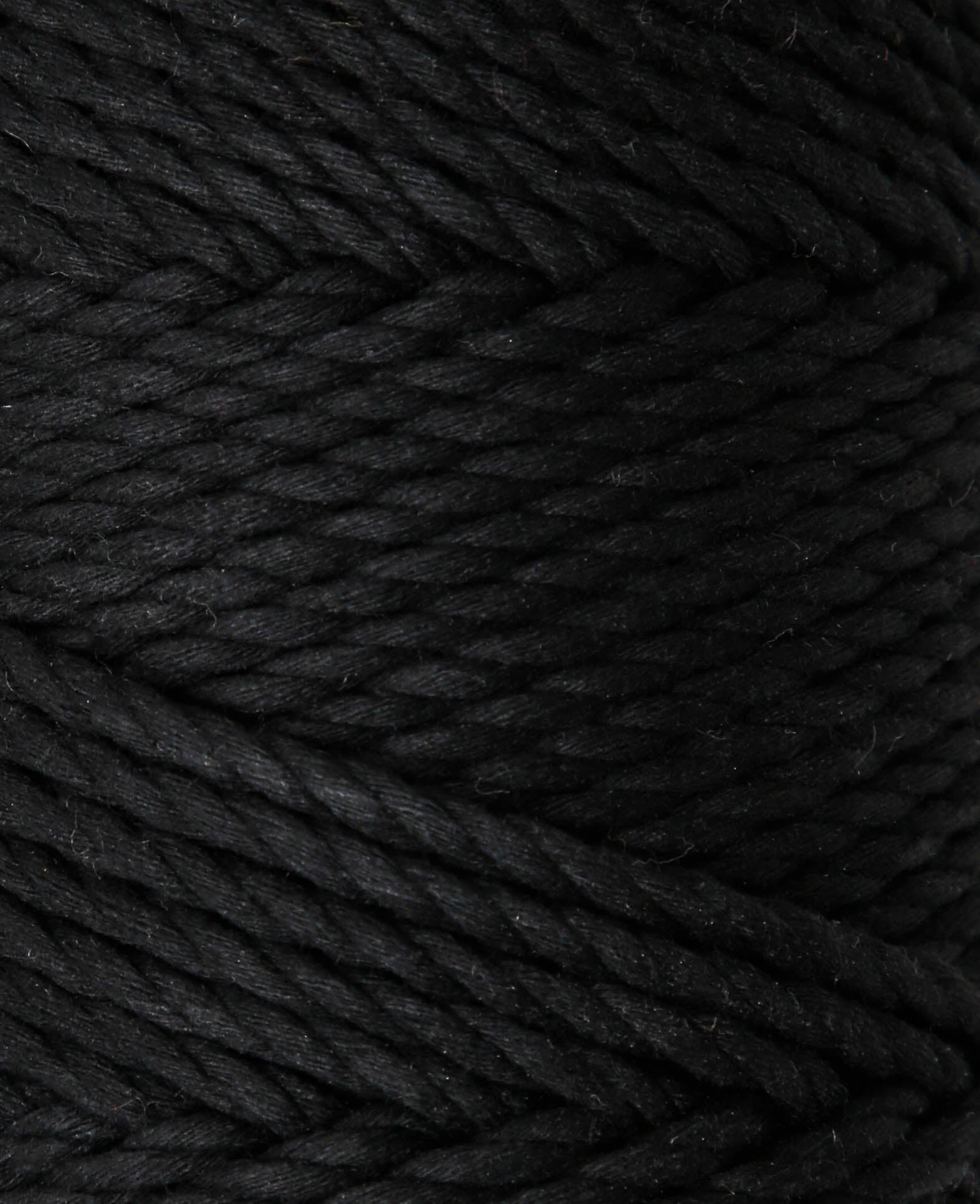 Macrame Rope black, Lalana Knüpfgarn für Makramee Projekte, Schwarz, 3 mm x ca. 90 m, ca. 330 g
