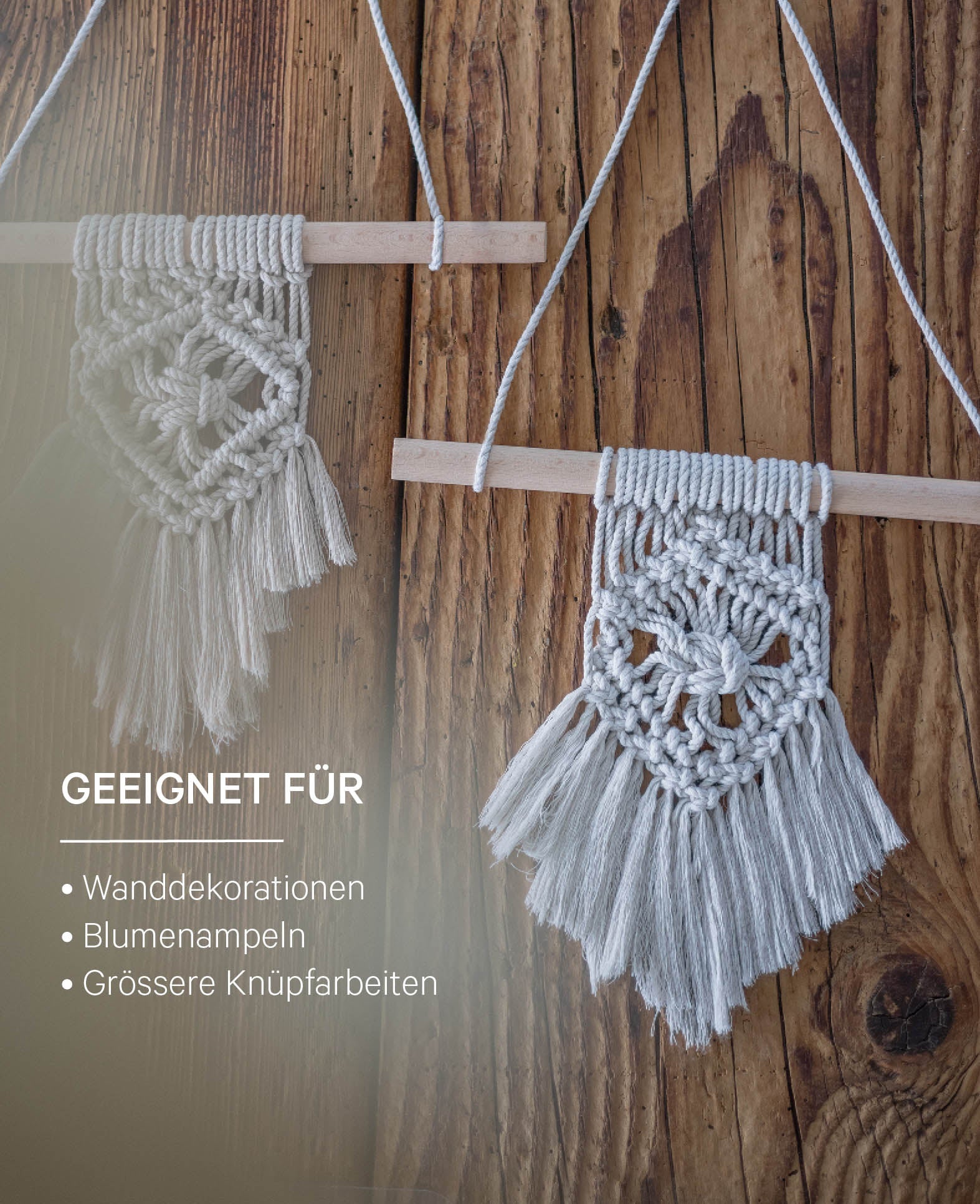 Macrame Rope beige, Lalana Knüpfgarn für Makramee Projekte, Beige, 5 mm x ca. 30 m, ca. 330 g