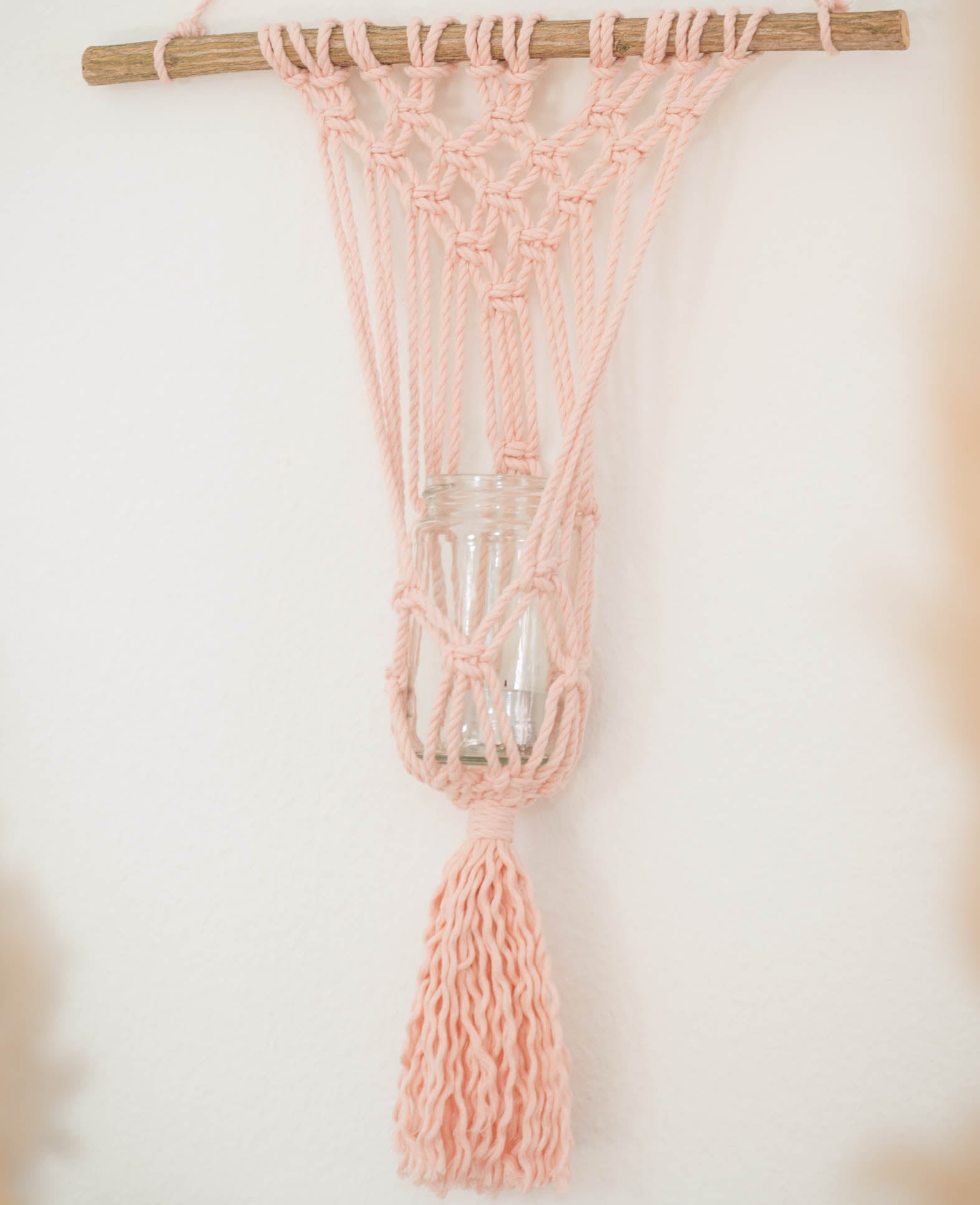 Macrame Rope powder, Lalana Knüpfgarn für Makramee Projekte, Rosa, 5 mm x ca. 30 m, ca. 330 g