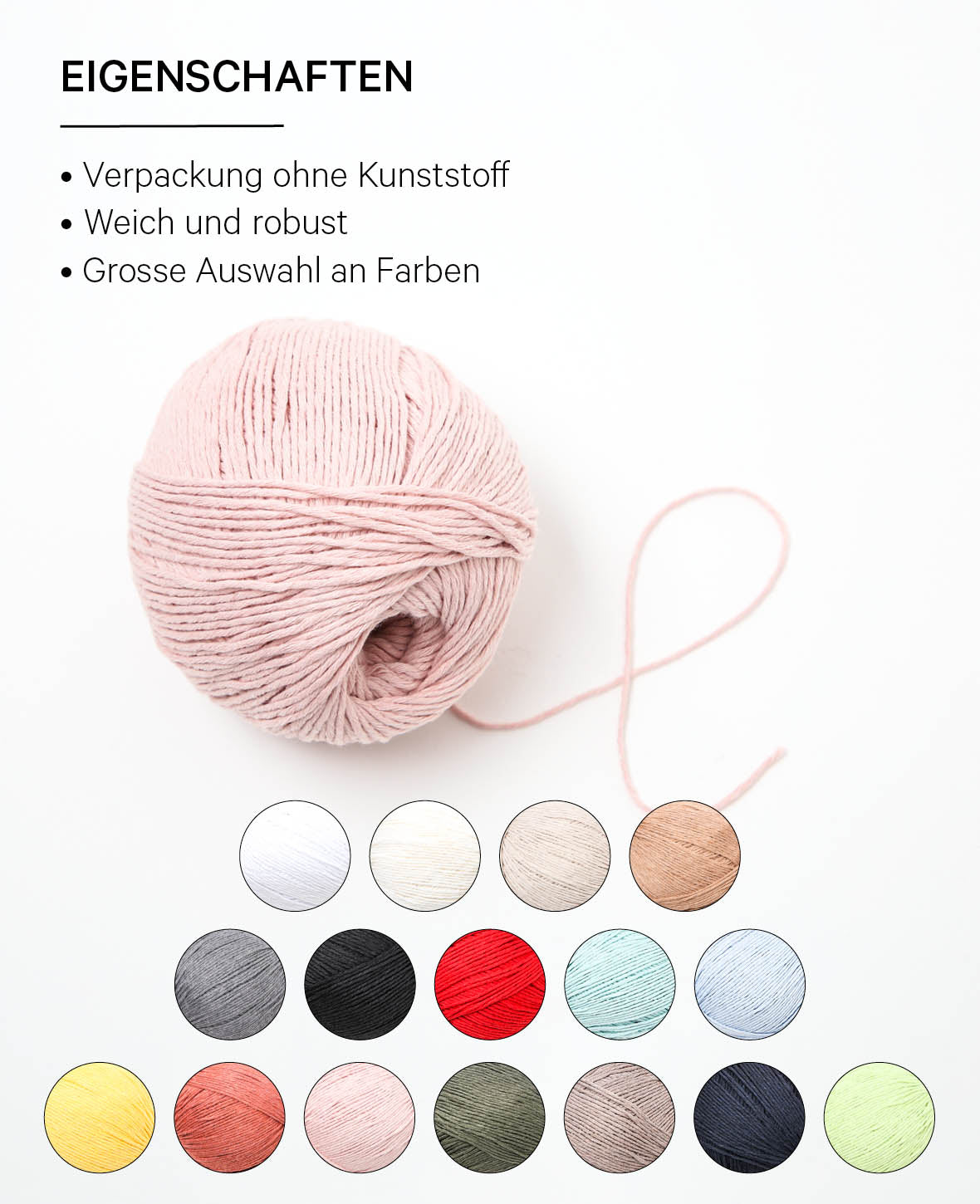 Soft Cord Ami powder, Lalana Standardgarn, Rosa, ca. 1.5 mm x 180 m, ca. 100 g