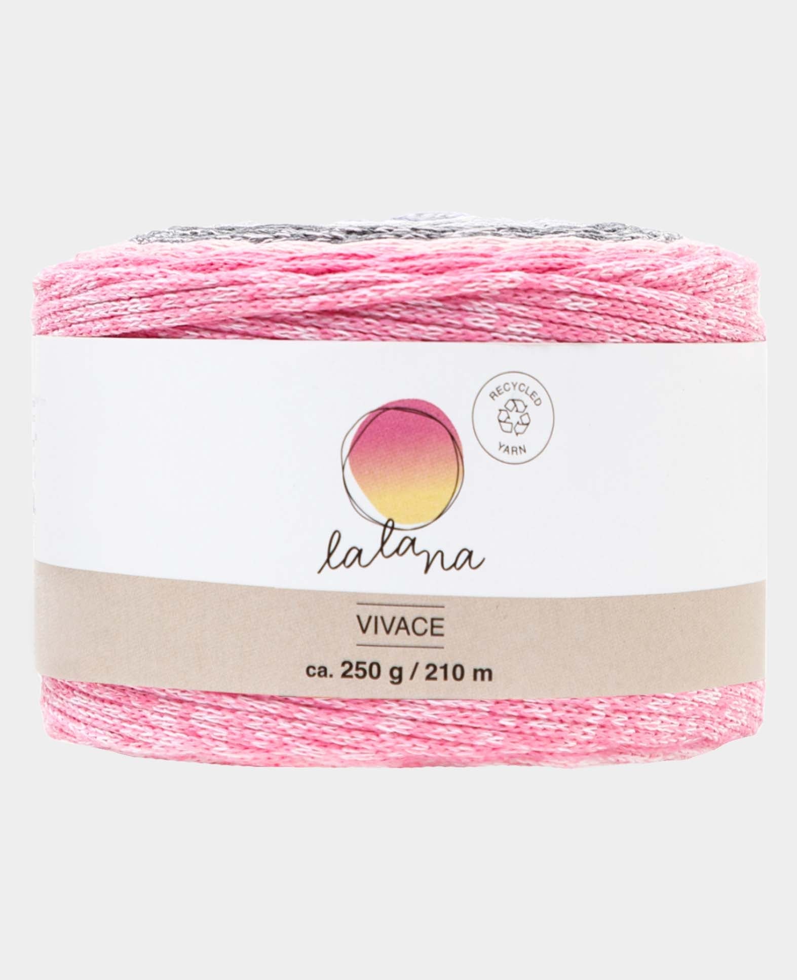 Vivace Riviera, Lalana Textilgarn zum Häkeln, Stricken, Knüpfen & Makramee Projekte, Bunt, ca. 2 mm x 210 m, ca. 250 g