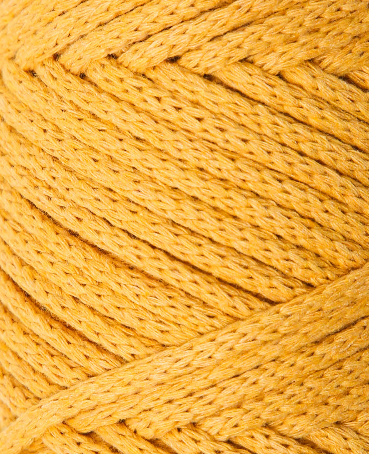 XXlace mustard, Lalana Kettengarn zum Häkeln, Stricken, Knüpfen & Makramee, Senfgelb, ca. 3 mm x 70 m, ca. 200 g