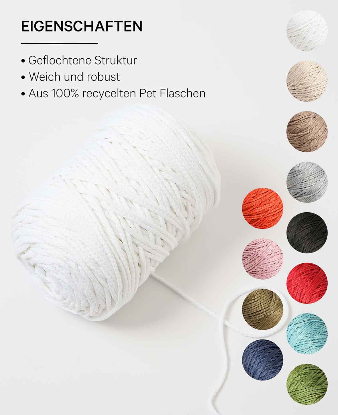 Fiona white, Lalana Kettengarn, Weiss, ca. 100 g, ca. 120 m, ø 2mm
