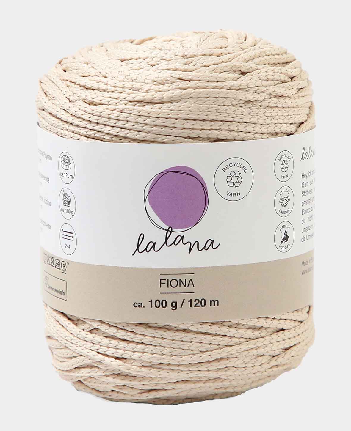 Fiona beige, Lalana Kettengarn, ca. 100 g, ca. 120 m, ø 2mm