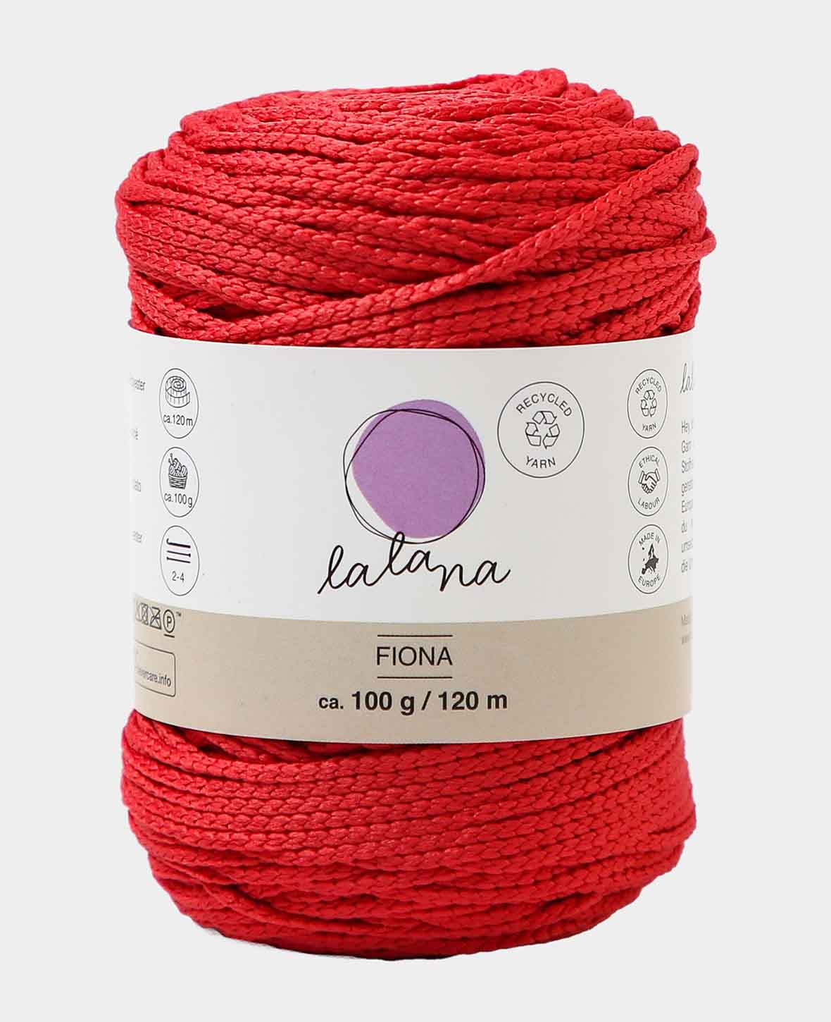 Fiona red, Lalana Kettengarn, Rot, ca. 100 g, ca. 120 m, ø 2mm