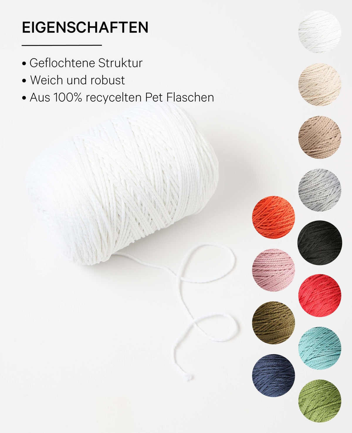 Fiona blanc, fil chaîne Lalana, blanc, env. 100 g, env. 260 m, ø 1mm