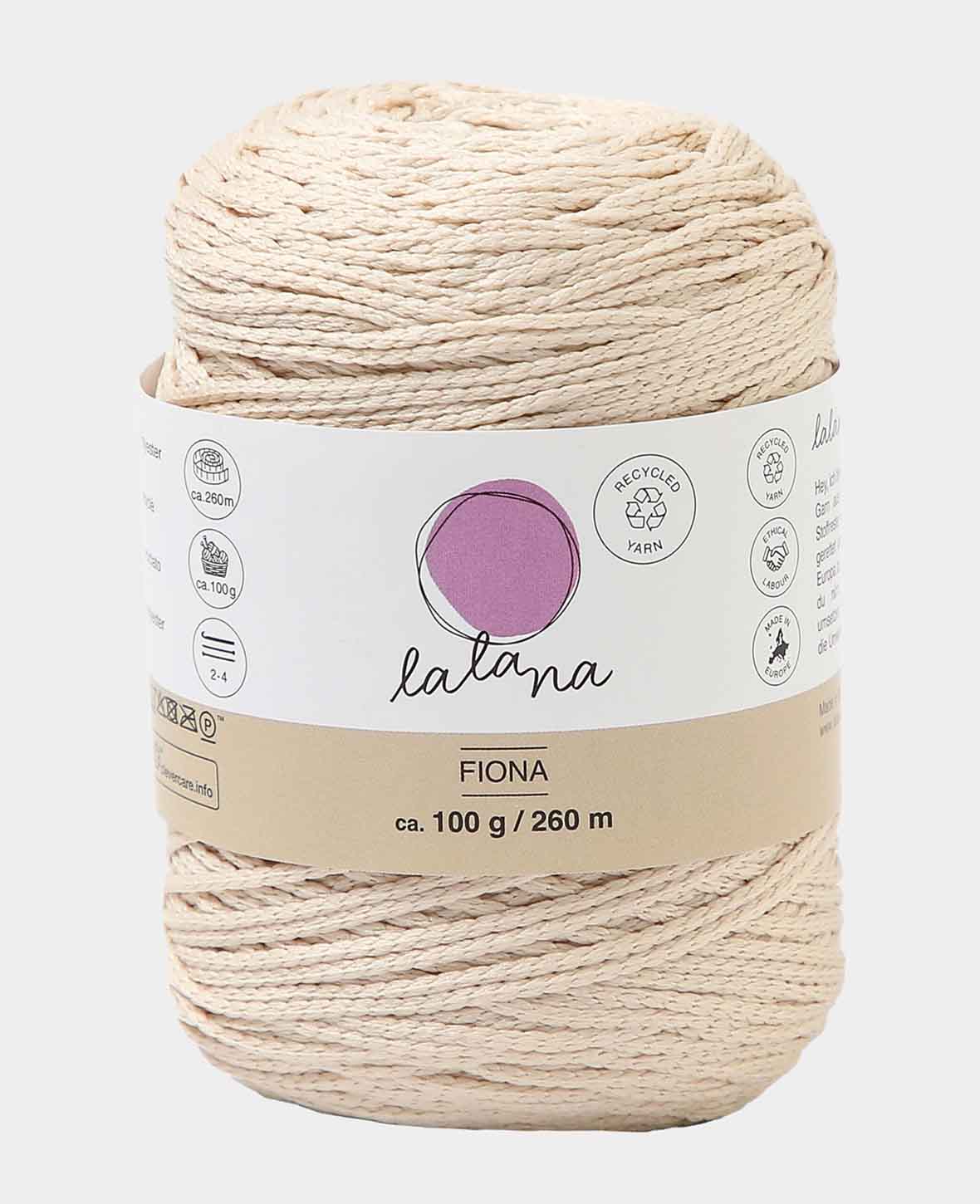 Fiona beige, Lalana Kettengarn, ca. 100 g, ca. 260 m, ø 1mm