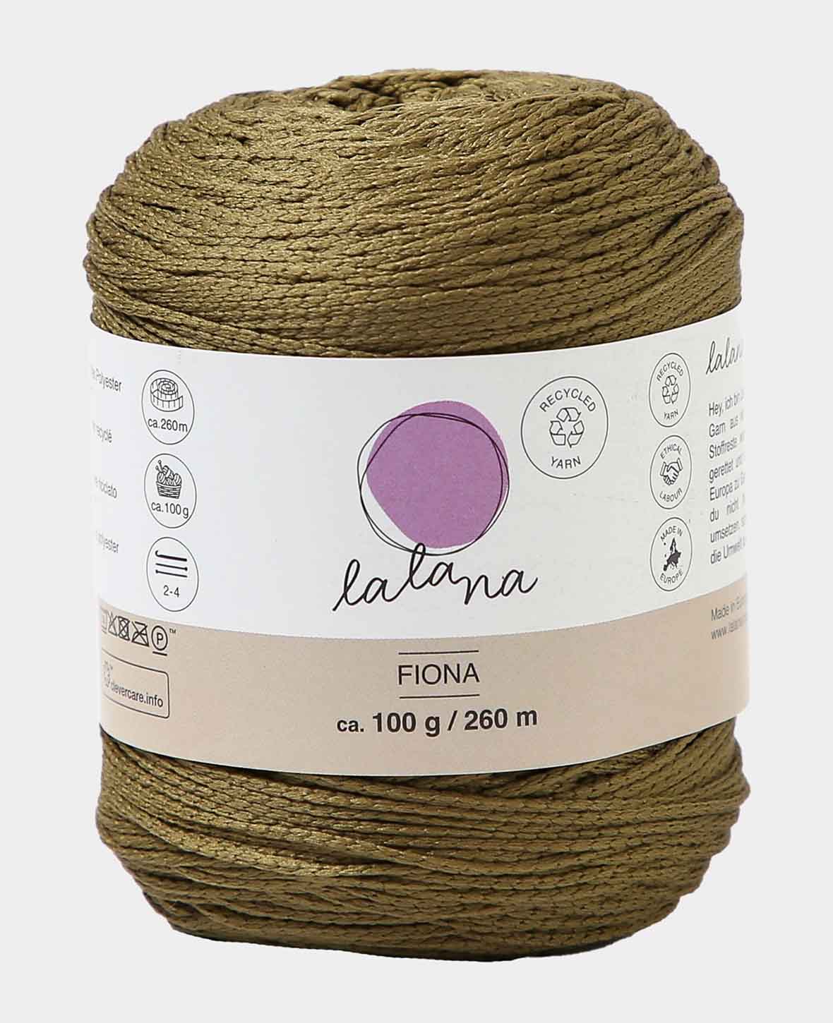 Fiona khaki, Lalana Kettengarn, ca. 100 g, ca. 260 m, ø 1mm