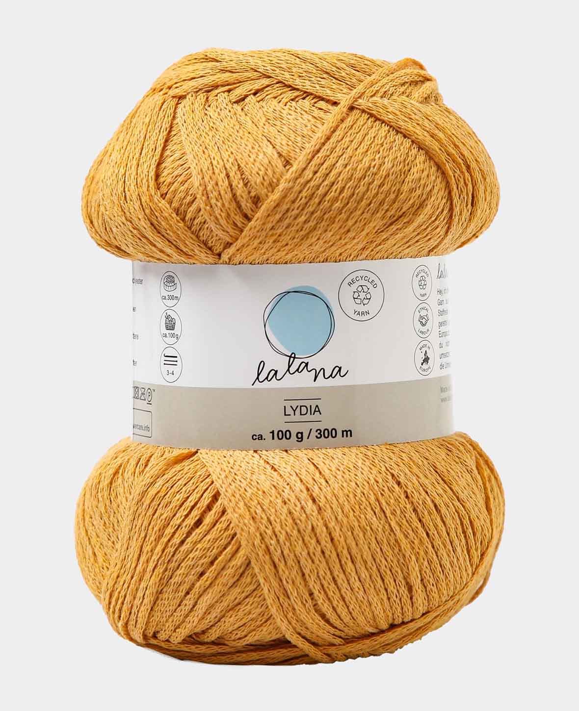 Lydia mustard, Lalana Kettengarn, Senfgelb, ca. 100 g, ca. 300 m, ø 1.5mm