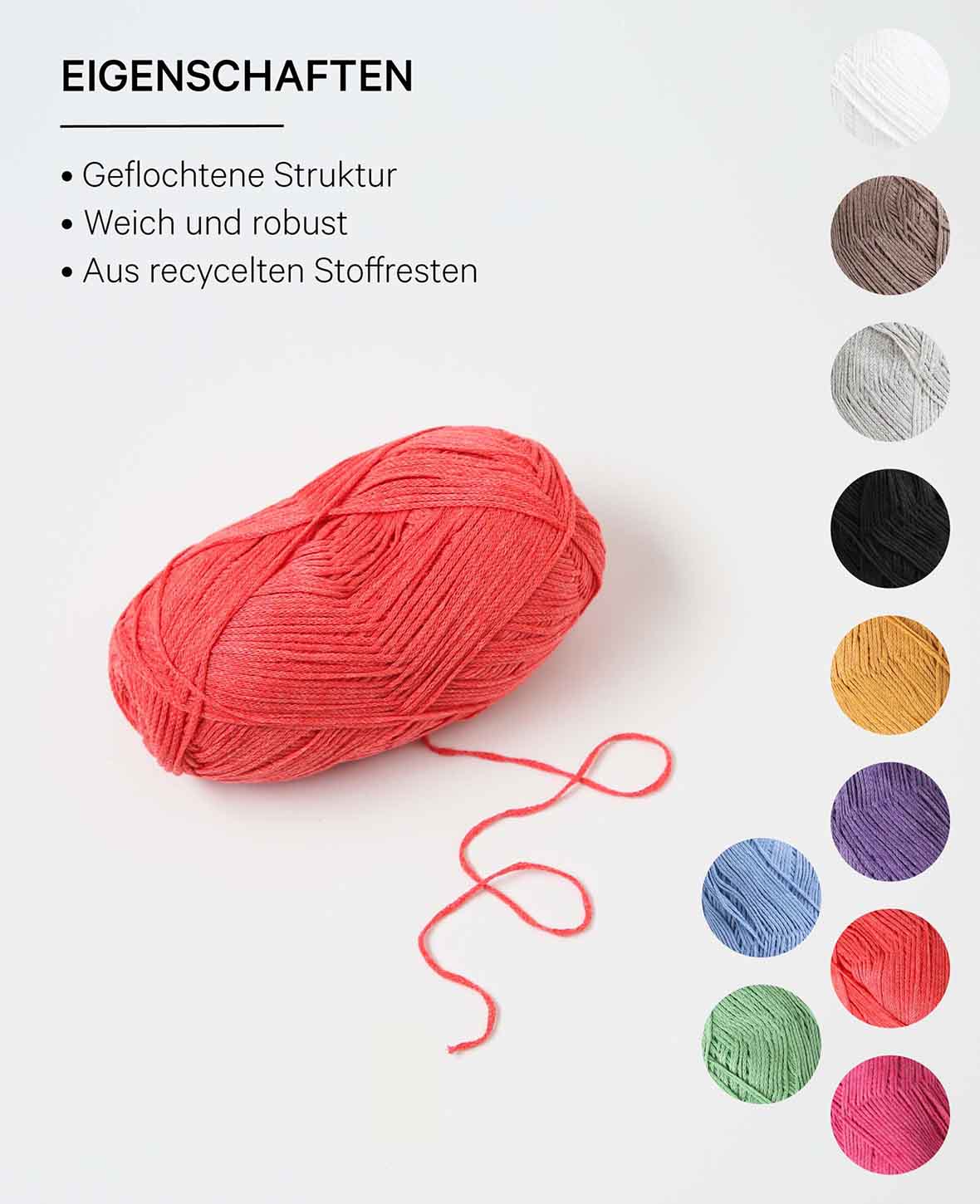Lydia corail, Lalana, fil chenille, corail, env. 100 g, env. 300 m, ø 1.5mm