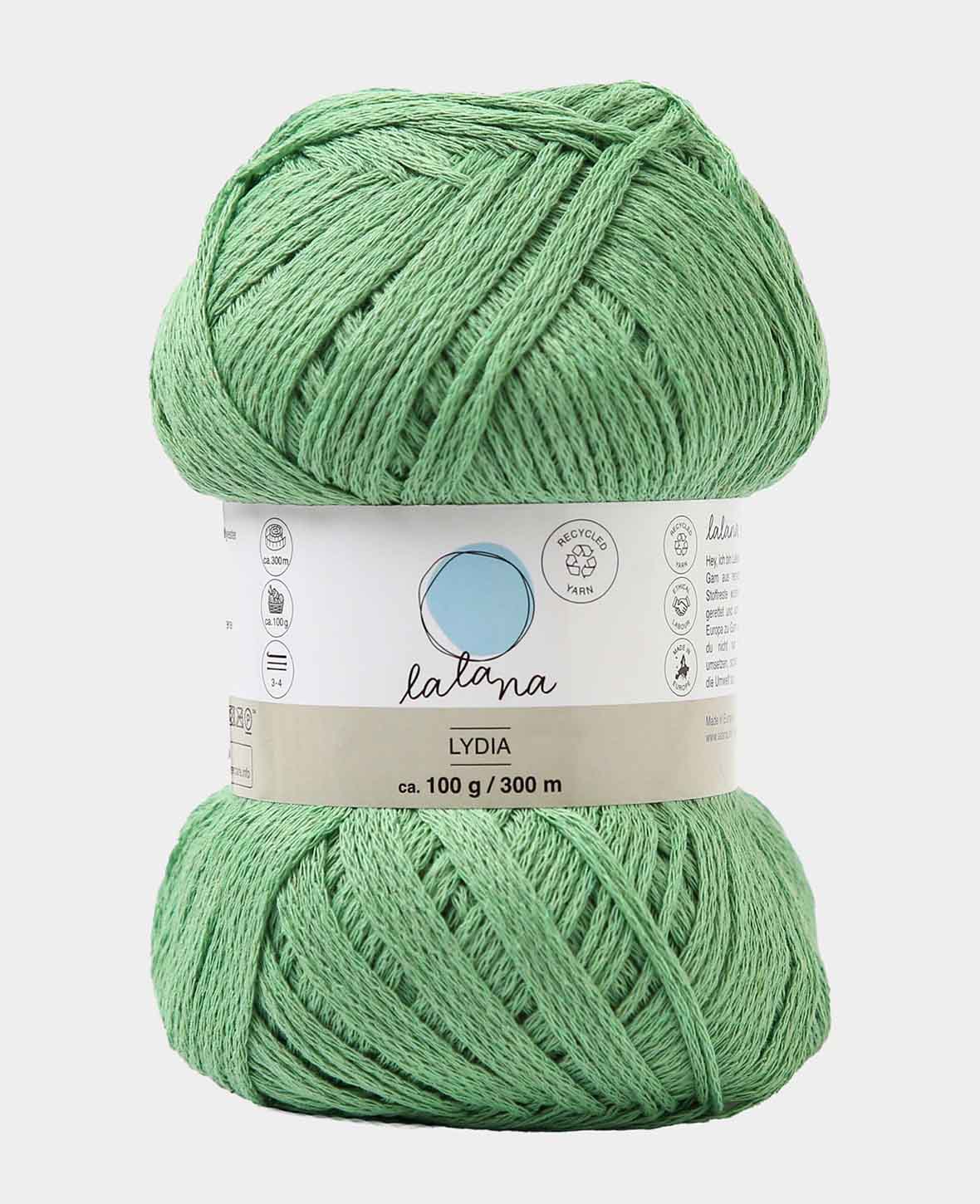 Lydia lime green, Lalana Kettengarn, Limonengrün, ca. 100 g, ca. 300 m, ø 1.5mm