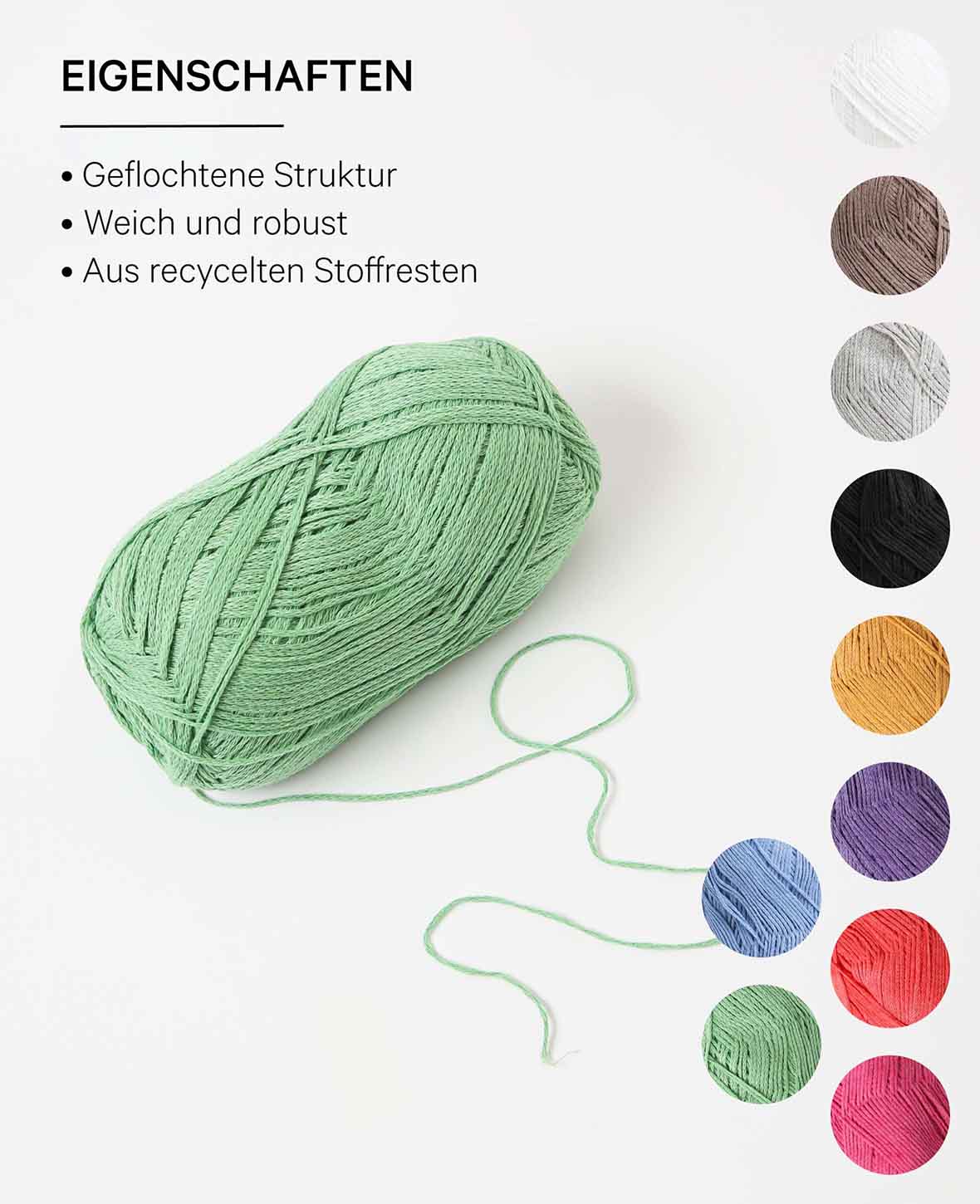 Lydia lime green, Lalana Kettengarn, Limonengrün, ca. 100 g, ca. 300 m, ø 1.5mm