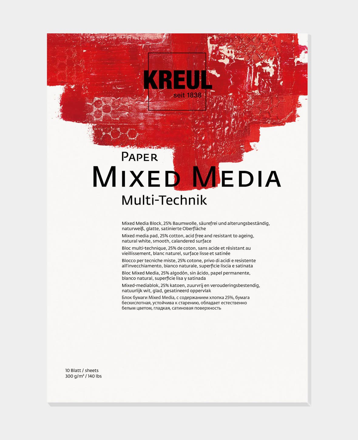 KREUL Papier techniques mixtes 10 feuilles 300 g/m² DIN A3