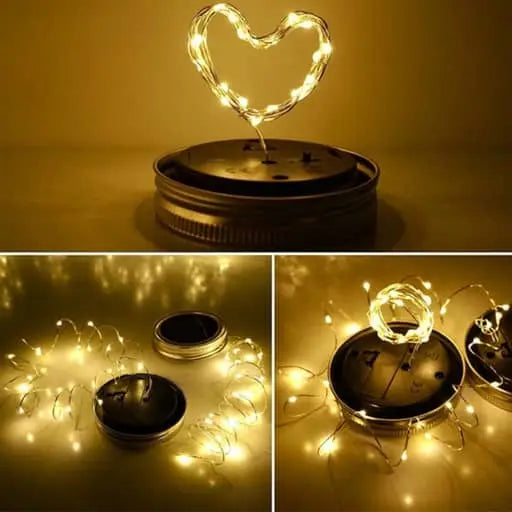 (Lot de 6) Couvercle de bouteille solaire 20 LED pour lanternes d'extérieur