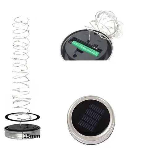 (Lot de 6) Couvercle de bouteille solaire 20 LED pour lanternes d'extérieur