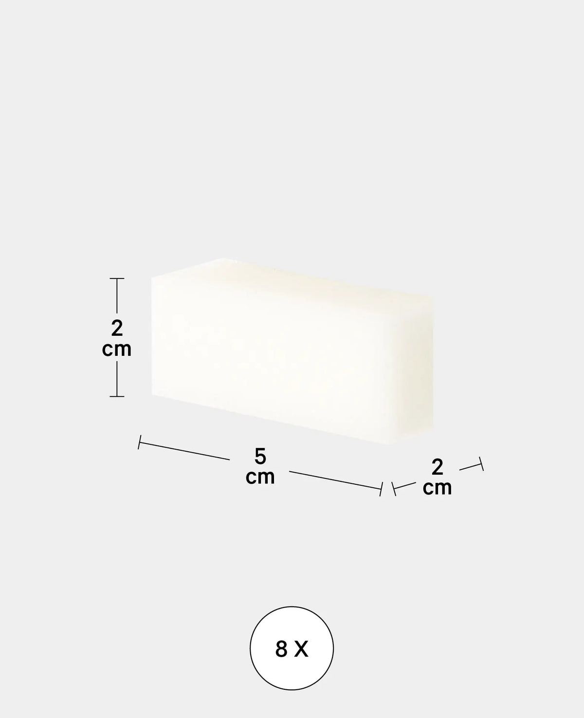 Painting sponges, 2 x 2 x 5 cm, foam paint sponges, square, soft, white, 8 pcs.