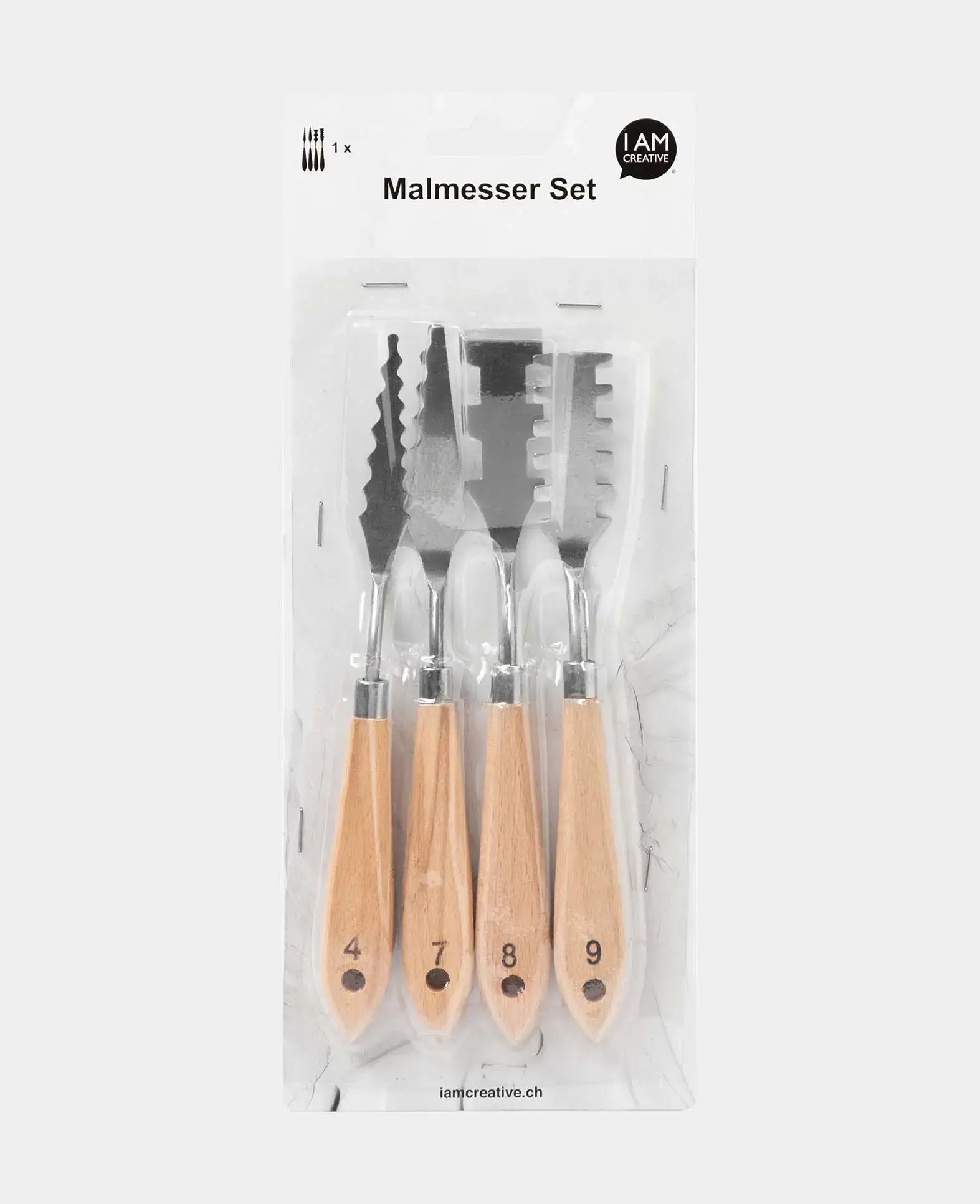 Malmesser Set Professional, 4-teiliges Palettenmesser Set aus Edelstahl mit gezackten Kanten, Malspachtel, 4 Stück