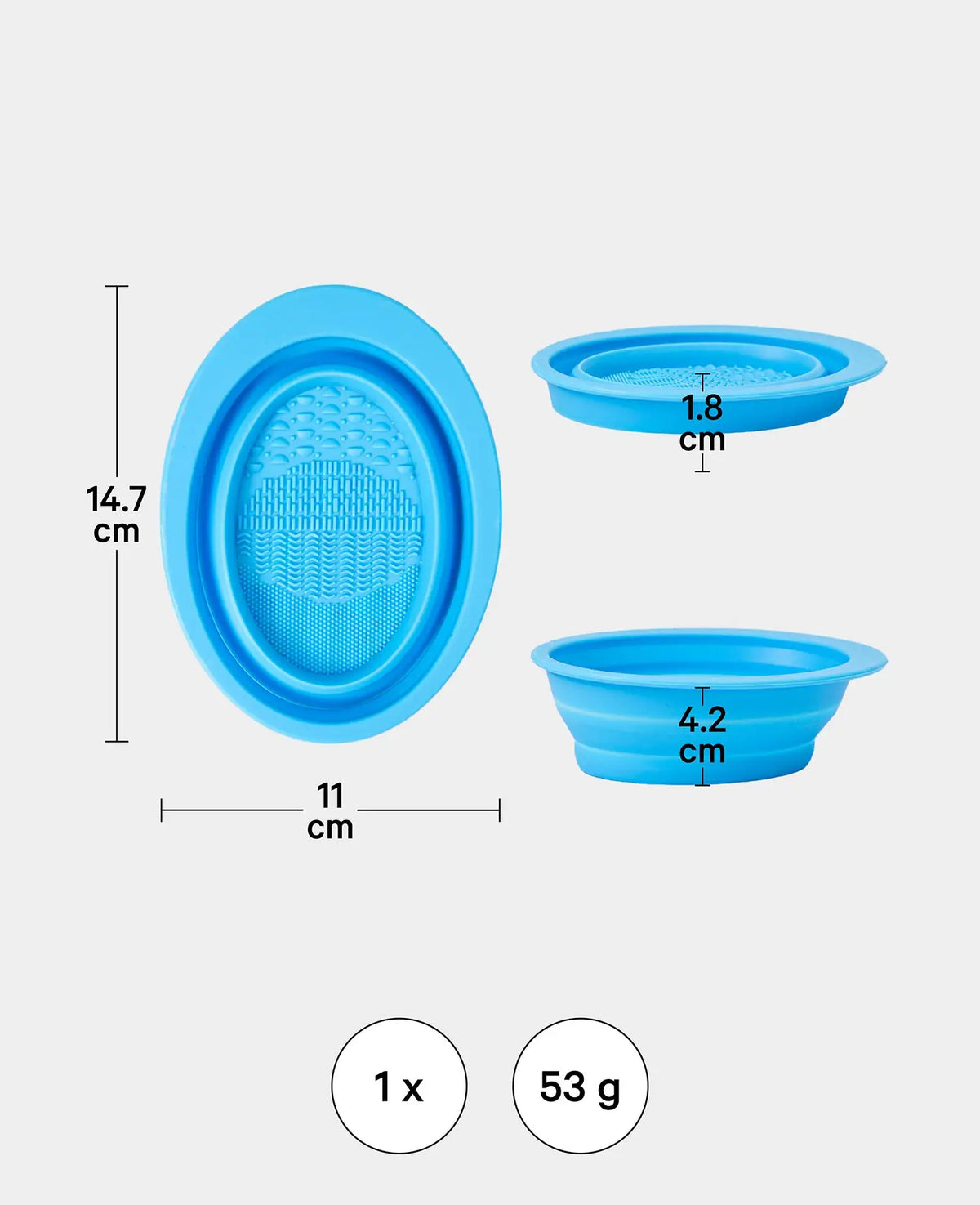 Nettoyant pour pinceaux, bac de nettoyage pour pinceaux, silicone, 11 x 14,7 cm