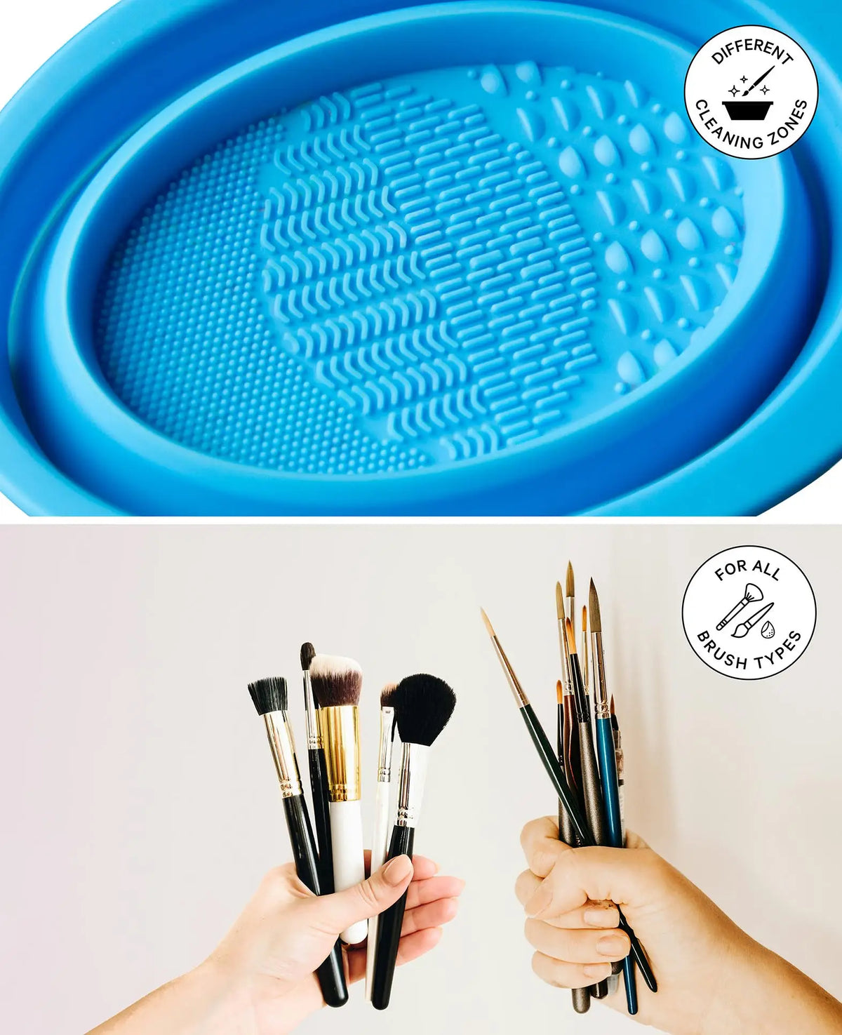 Nettoyant pour pinceaux, bac de nettoyage pour pinceaux, silicone, 11 x 14,7 cm