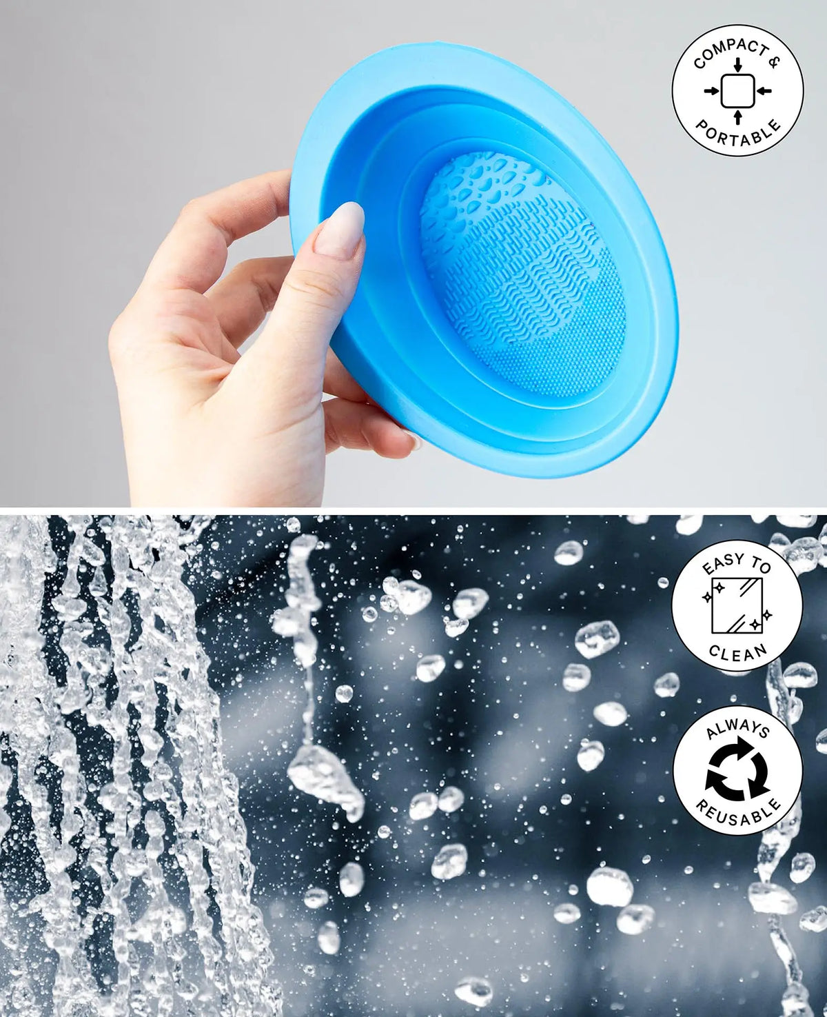 Nettoyant pour pinceaux, bac de nettoyage pour pinceaux, silicone, 11 x 14,7 cm