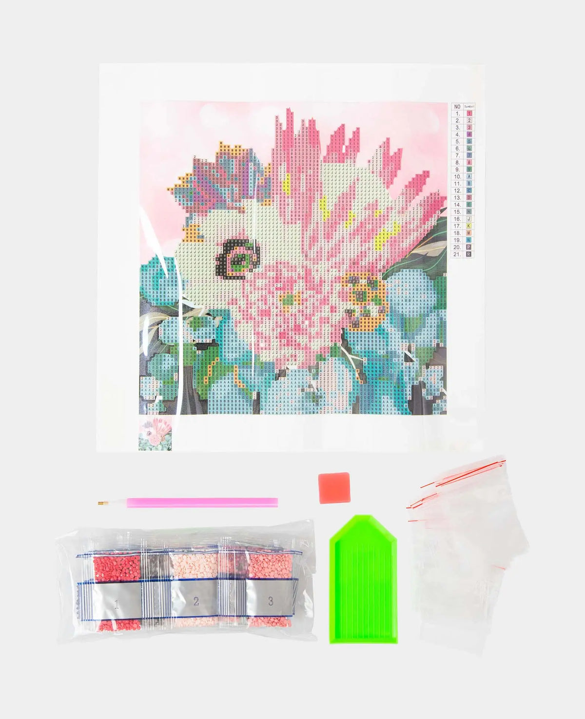 Diamond Painting Kit, 30x30 cm, Blumen