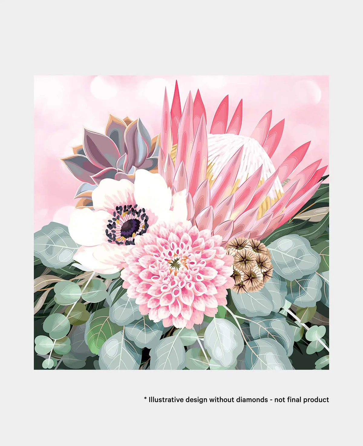 Diamond Painting Kit, 30x30 cm, Blumen