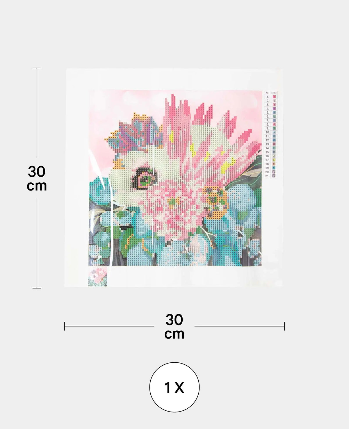 Diamond Painting Kit, 30x30 cm, Blumen