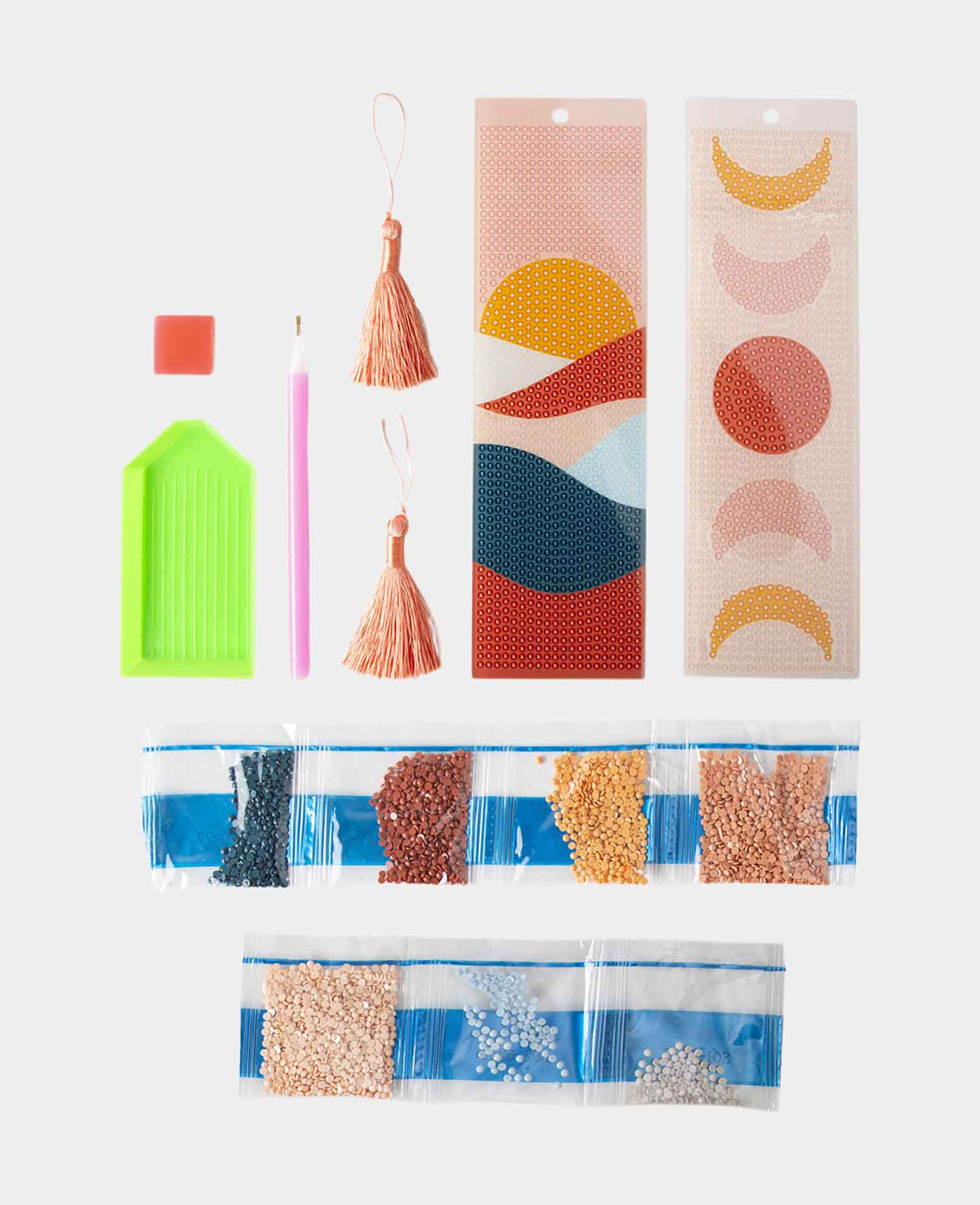 Marque-pages diamant, graphique, 20 x 6 cm, 2 pièces.