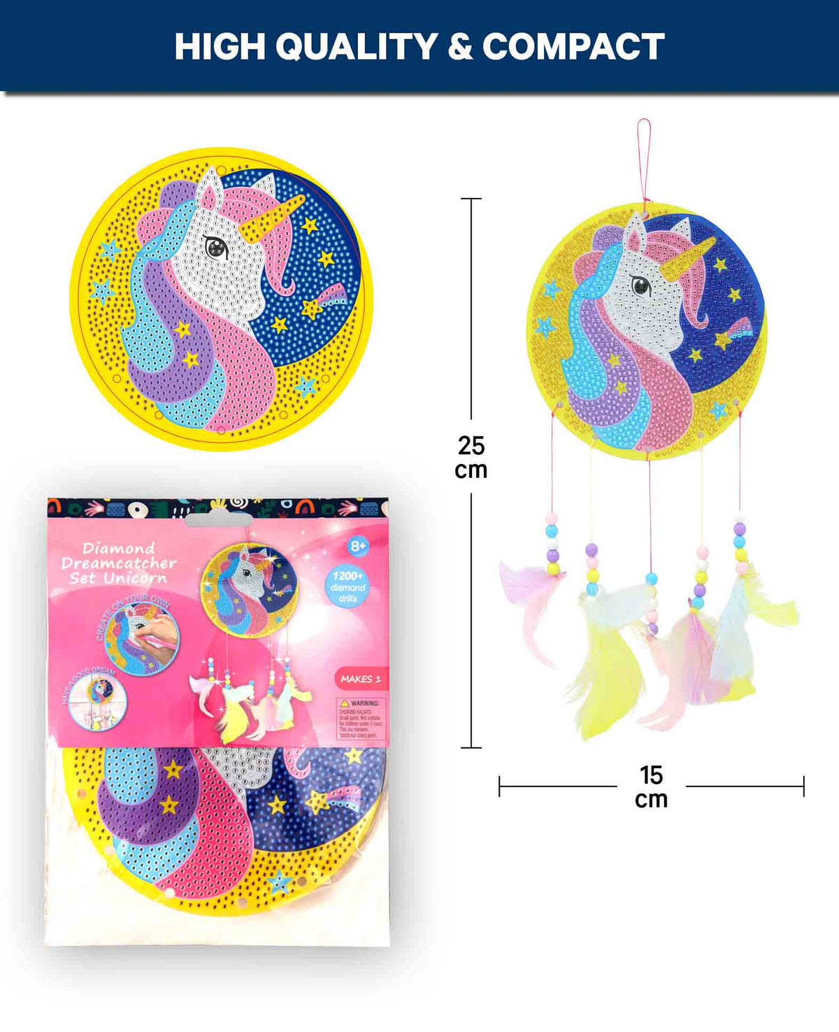 Diamond Painting Dreamcatcher Unicorn, Complete Set