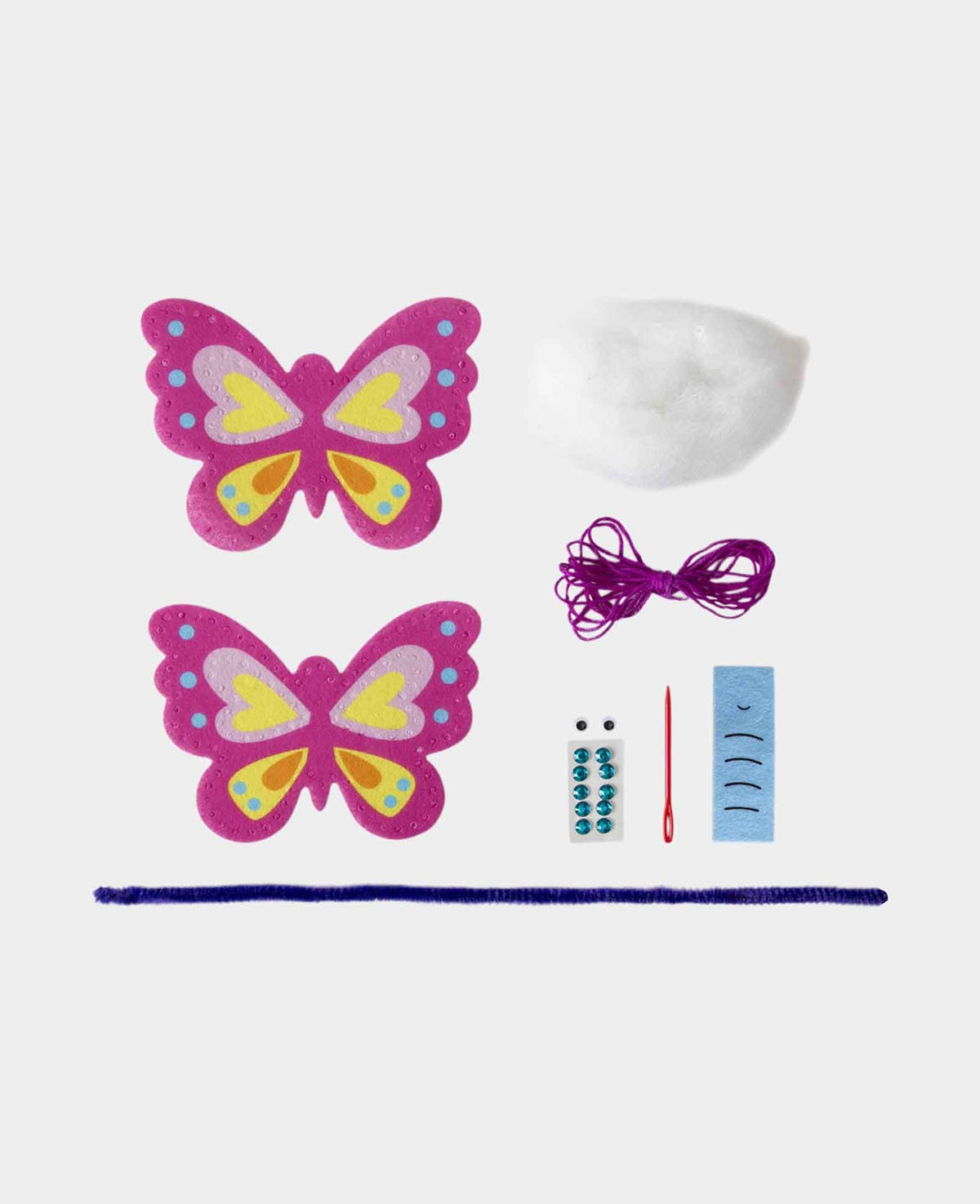 DIY Nähset Schmetterling aus Filz, 12 x 9 cm, 1 Set
