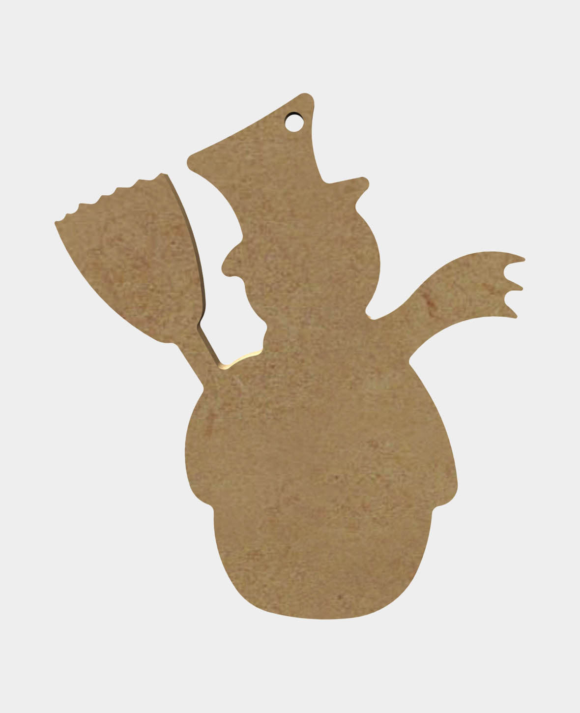 MDF Decorative Snowman, 10 x 0.5 x 12 cm, Brown, 1 pc.