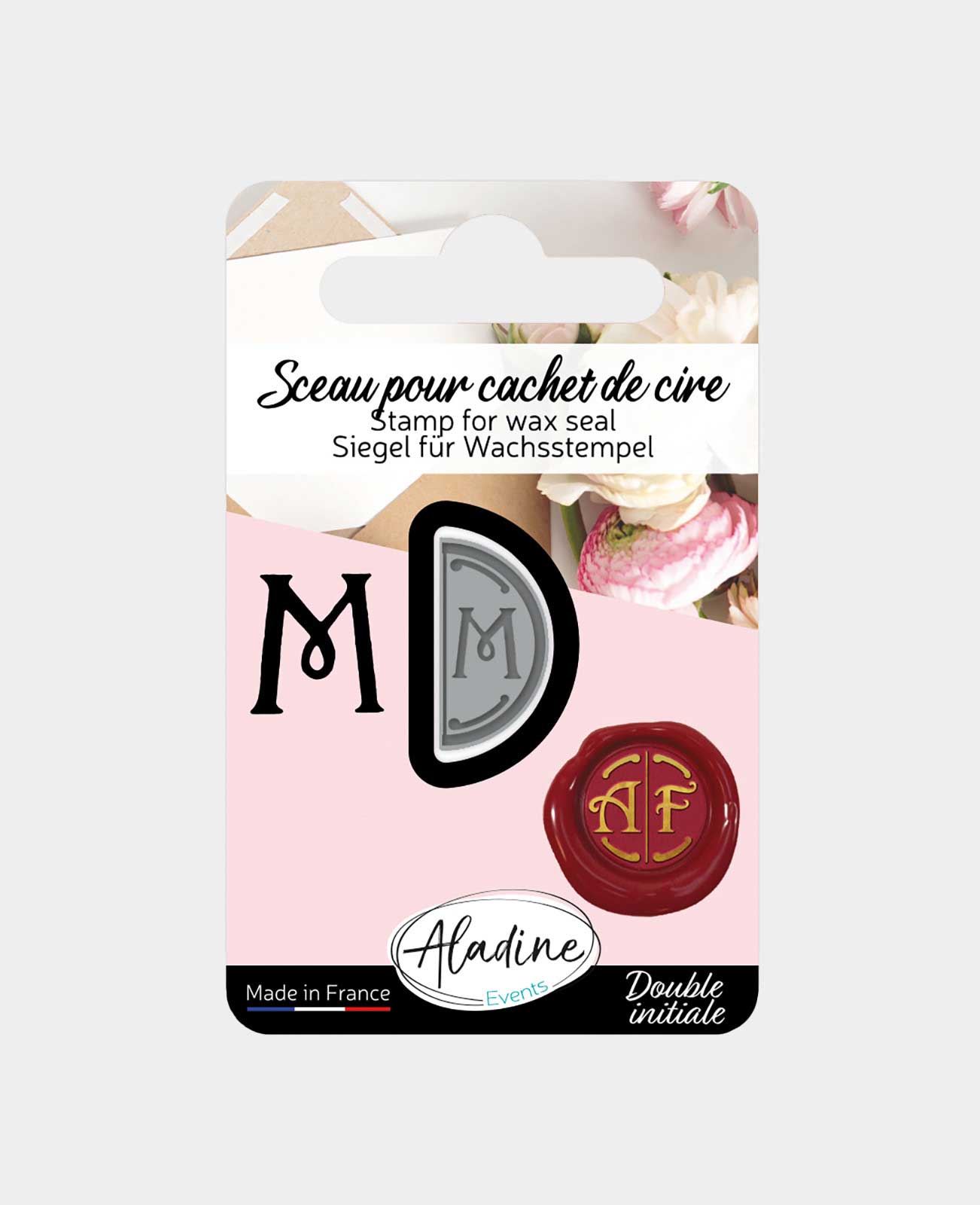 Cachet double initiales M