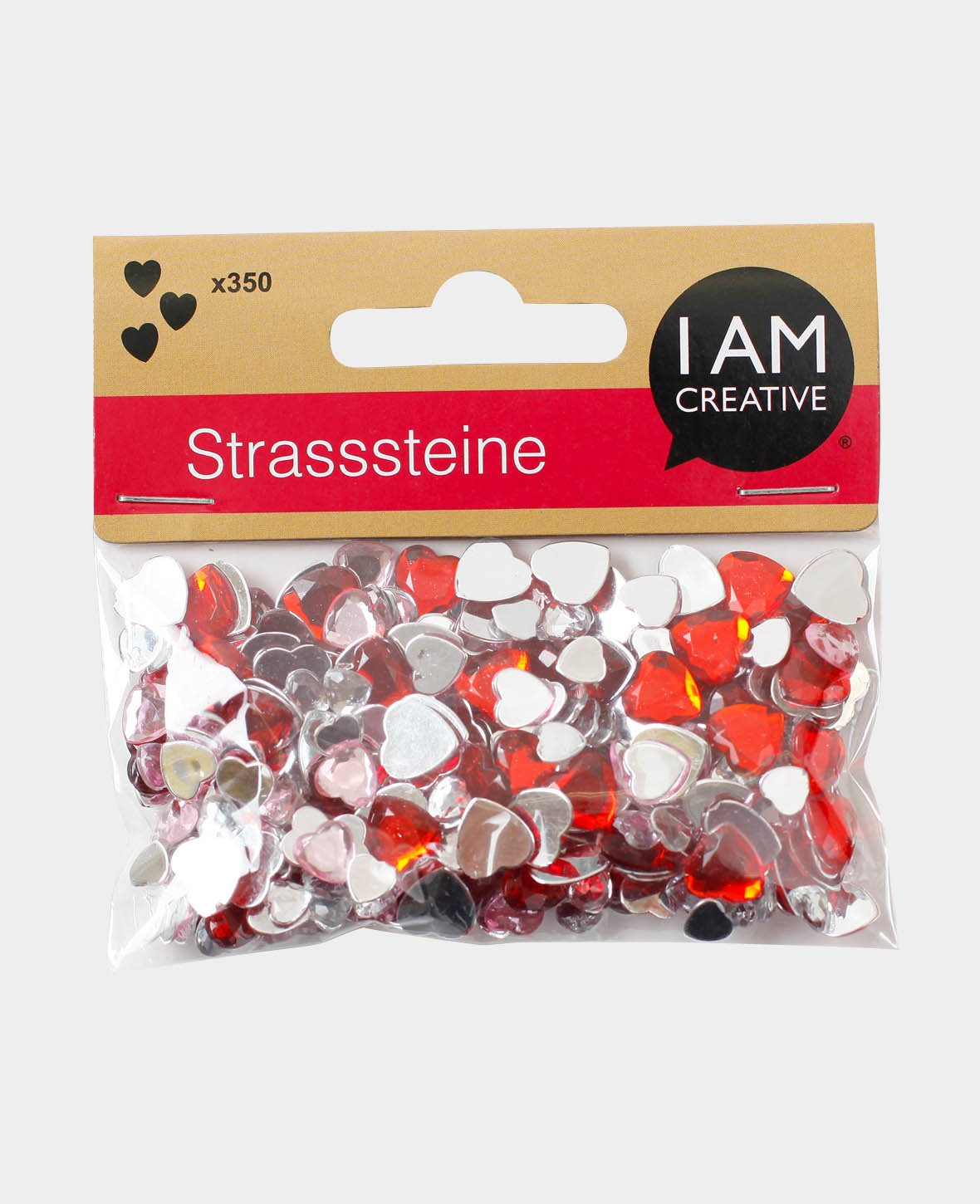 Strasssteine Herz, Gold, ø 5-10 mm, 350 Stk.