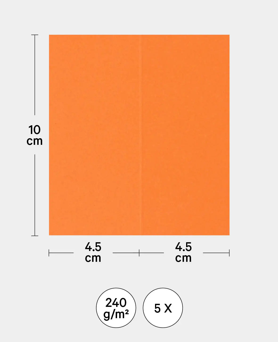 Marques-places, orange, 89 x 100 mm, 240 g/m², 5 pièces