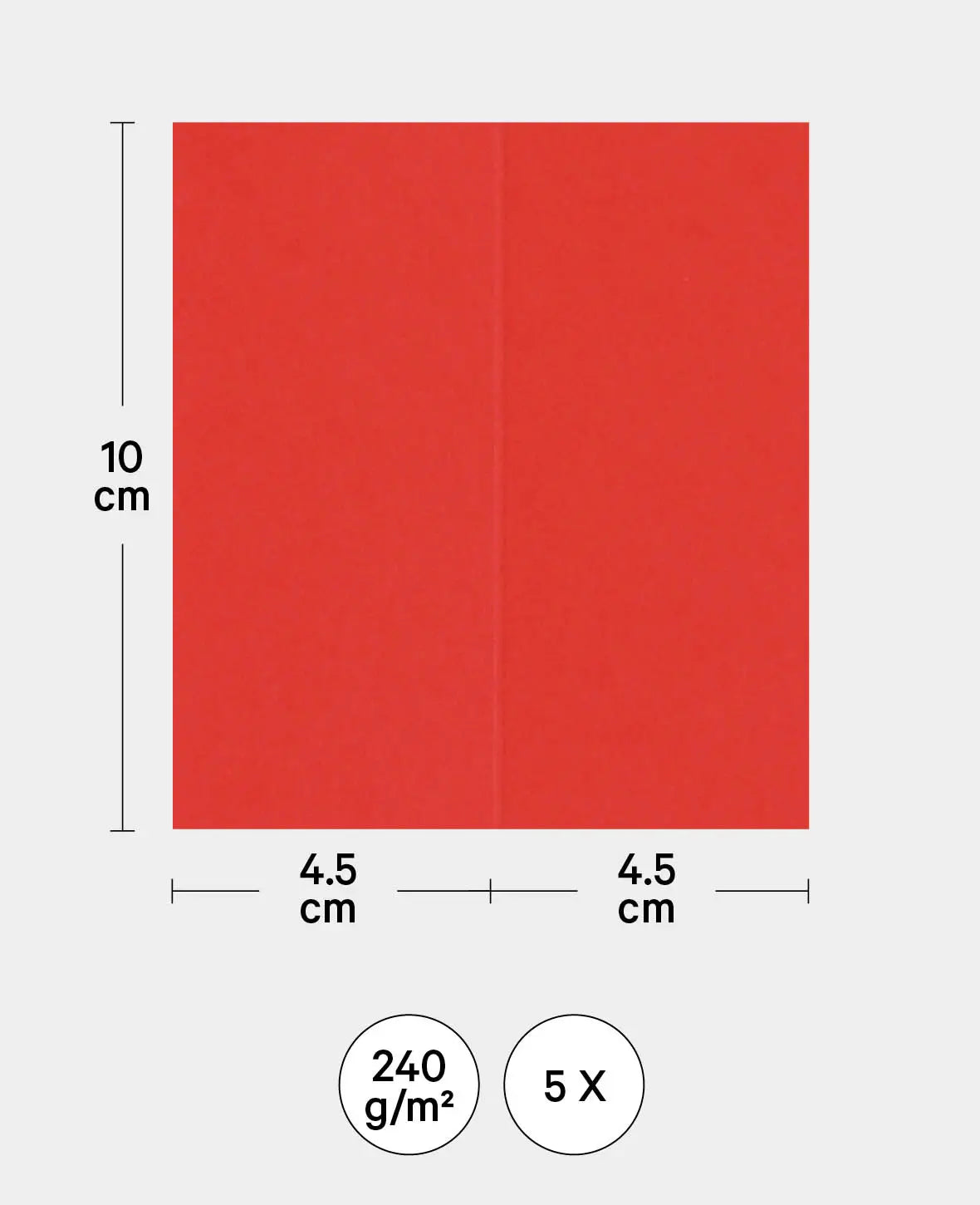 Tischkarten, Platzkarten, Hellrot, 89 x 100 mm, 240 g/m², 5 Stück