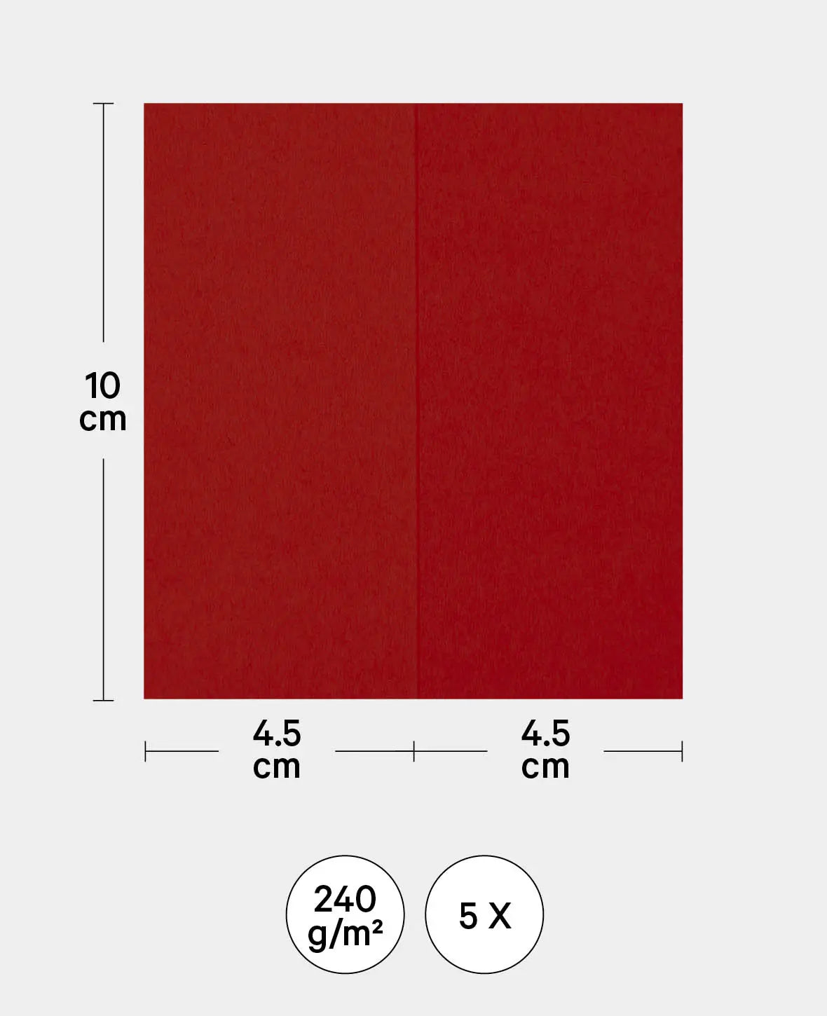 Tischkarten, Platzkarten, Rot, 89 x 100 mm, 240 g/m², 5 Stück