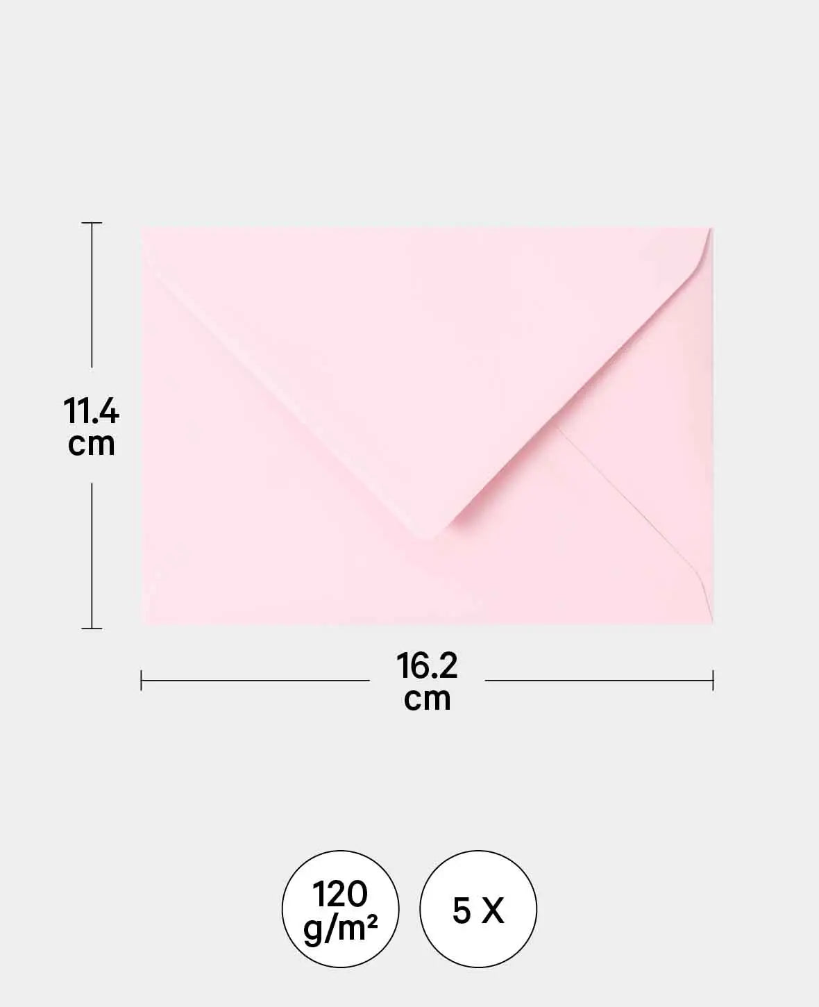 Couvert, Rosa, C6, 120 g/m², 5 Stück
