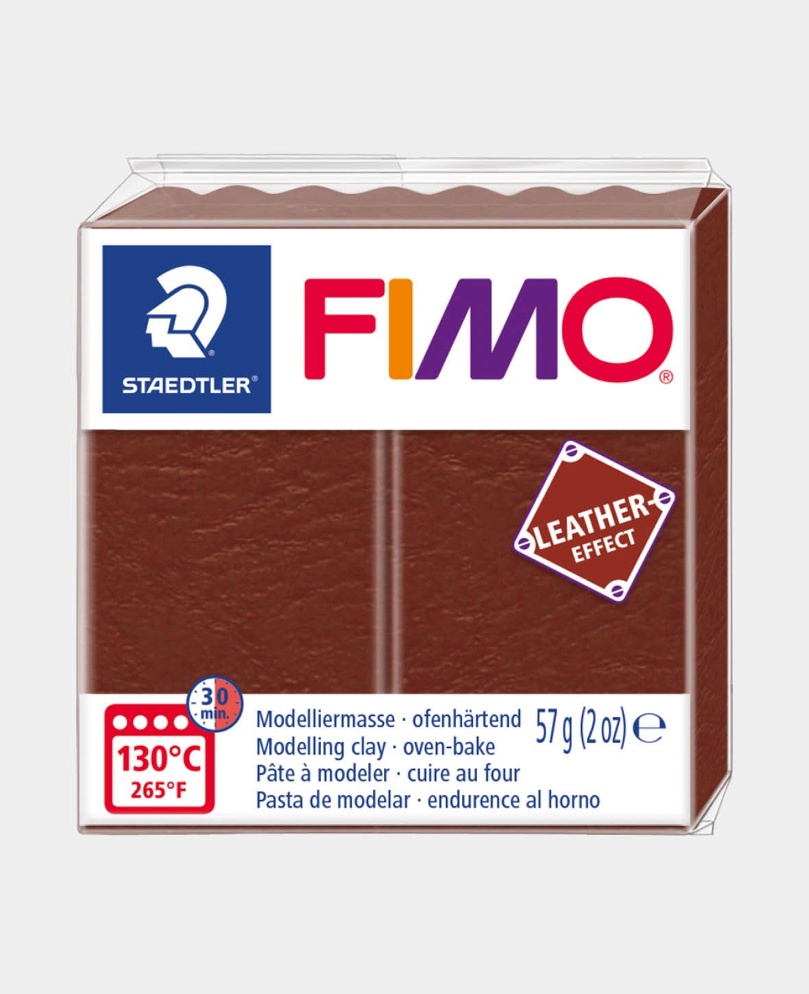 FIMO® Ledereffekt Normalblock, nussbraun