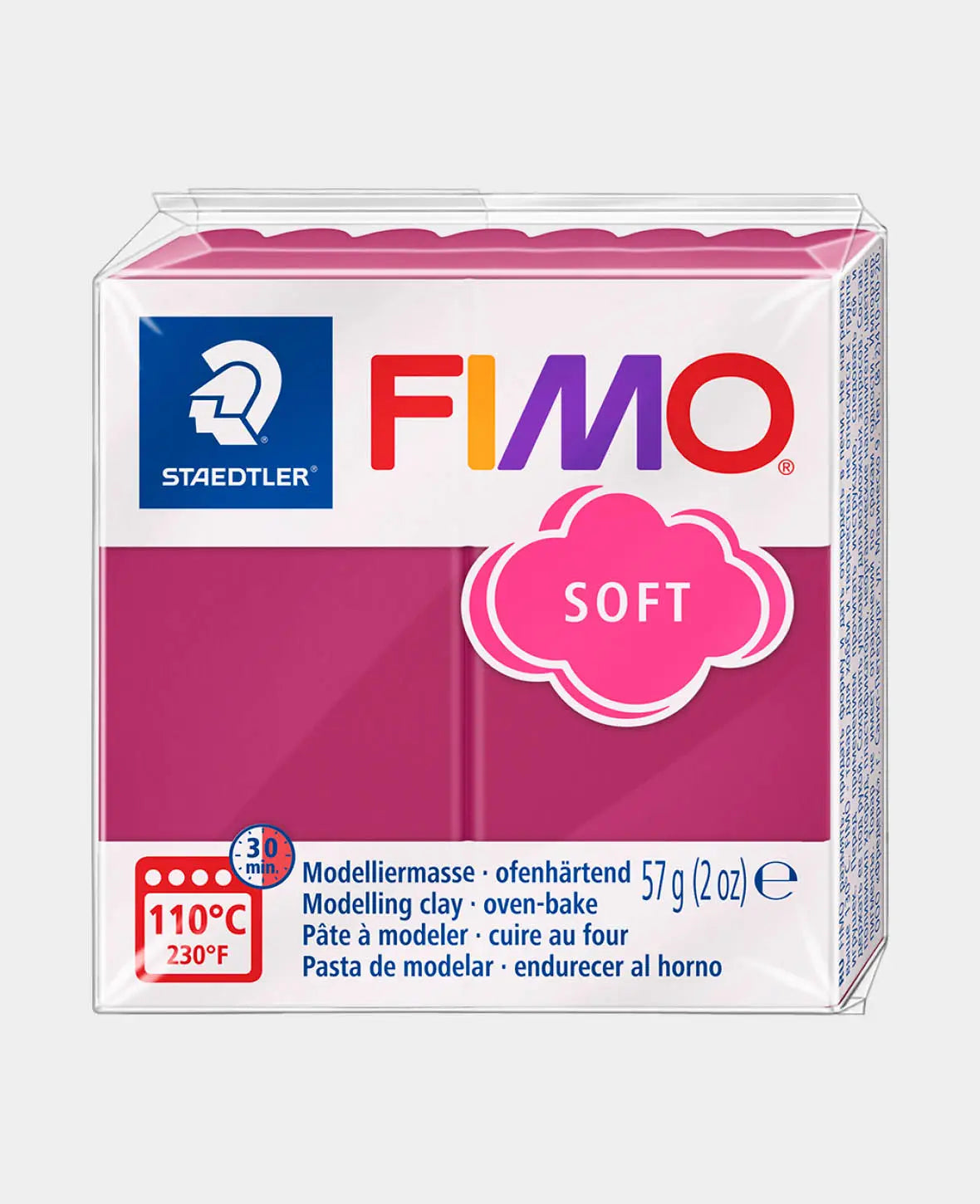 FIMO® soft Normalblock Frozen Berry, Magenta, 5.5 x 5.5 x 1.5 cm à 57 g