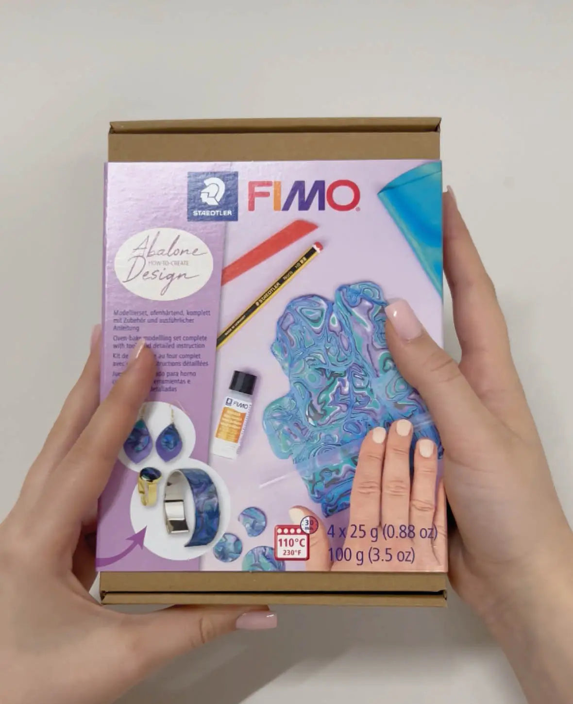 FIMO® soft Set Abalone Design, Modellierset mit Zubehör und Anleitung, Bunt