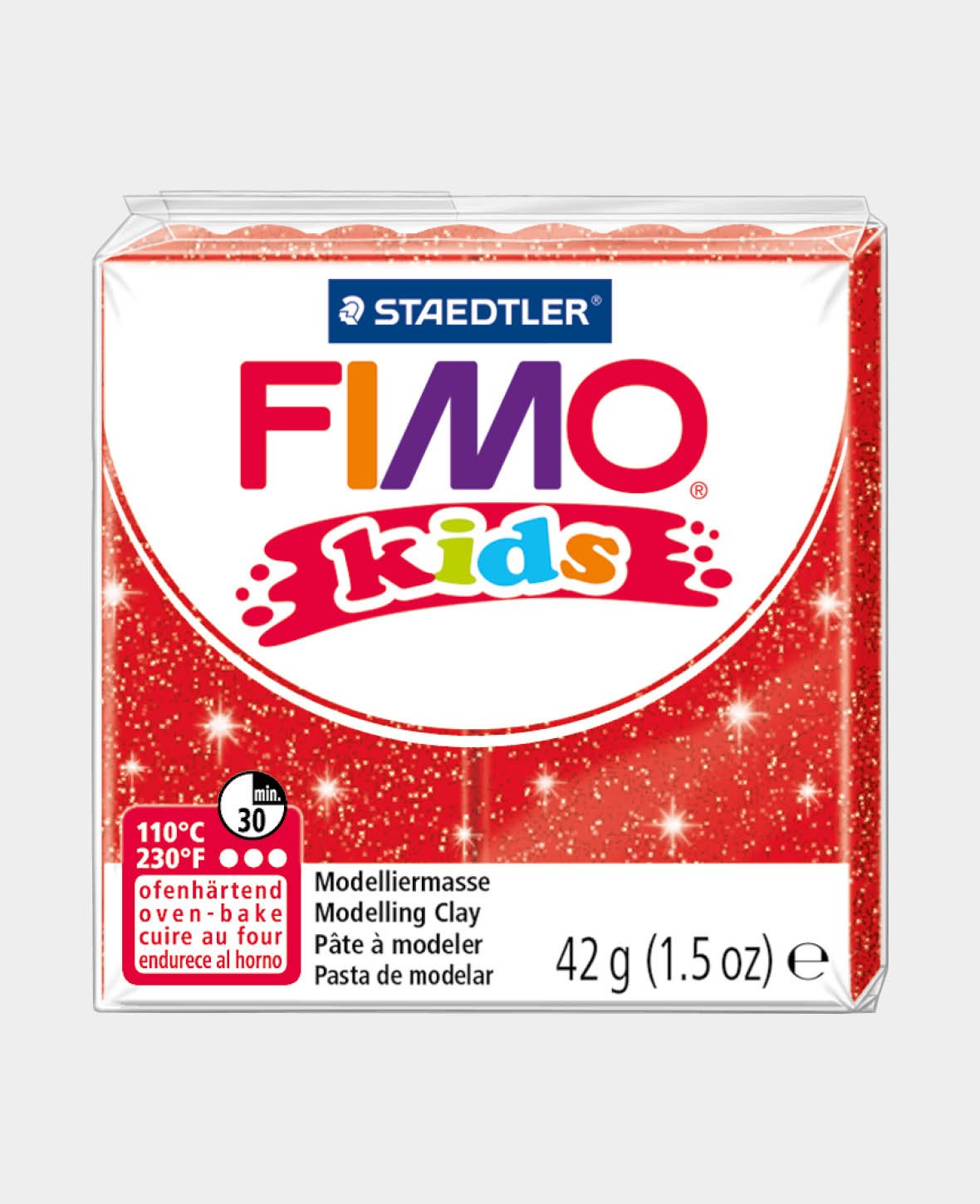 FIMO® kids Normalblock, glitter rot
