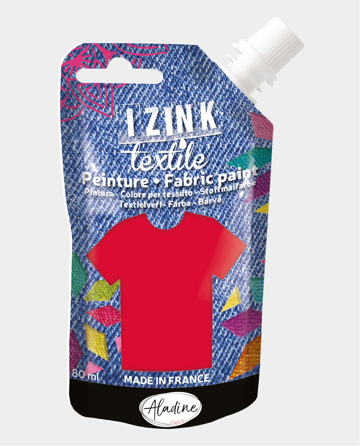 IZINK Textilfarbe rot, 80ml