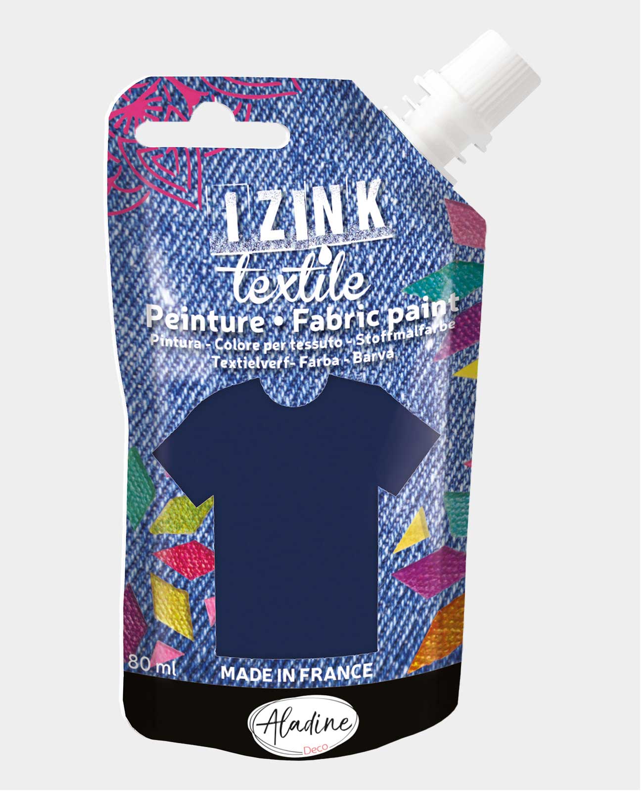 IZINK Textilfarbe jeansblau, 80ml