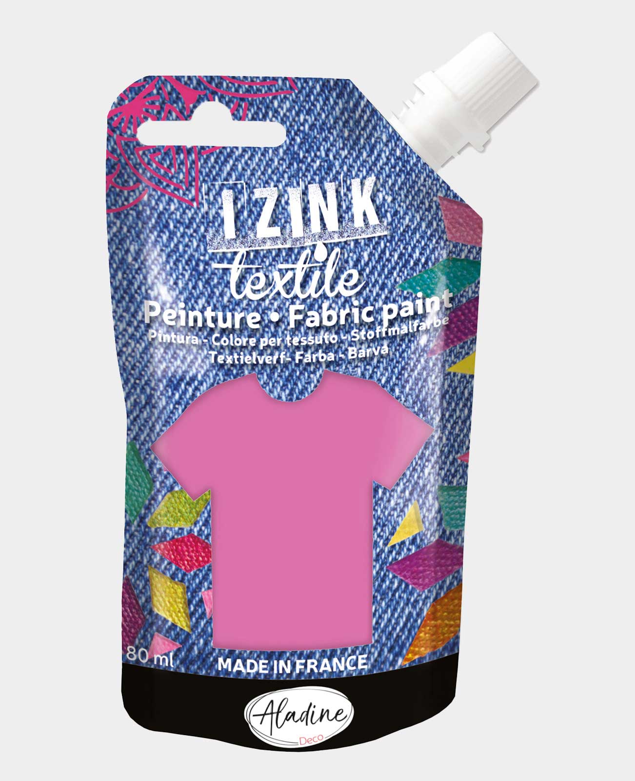 IZINK Textilfarbe rosa, 80ml
