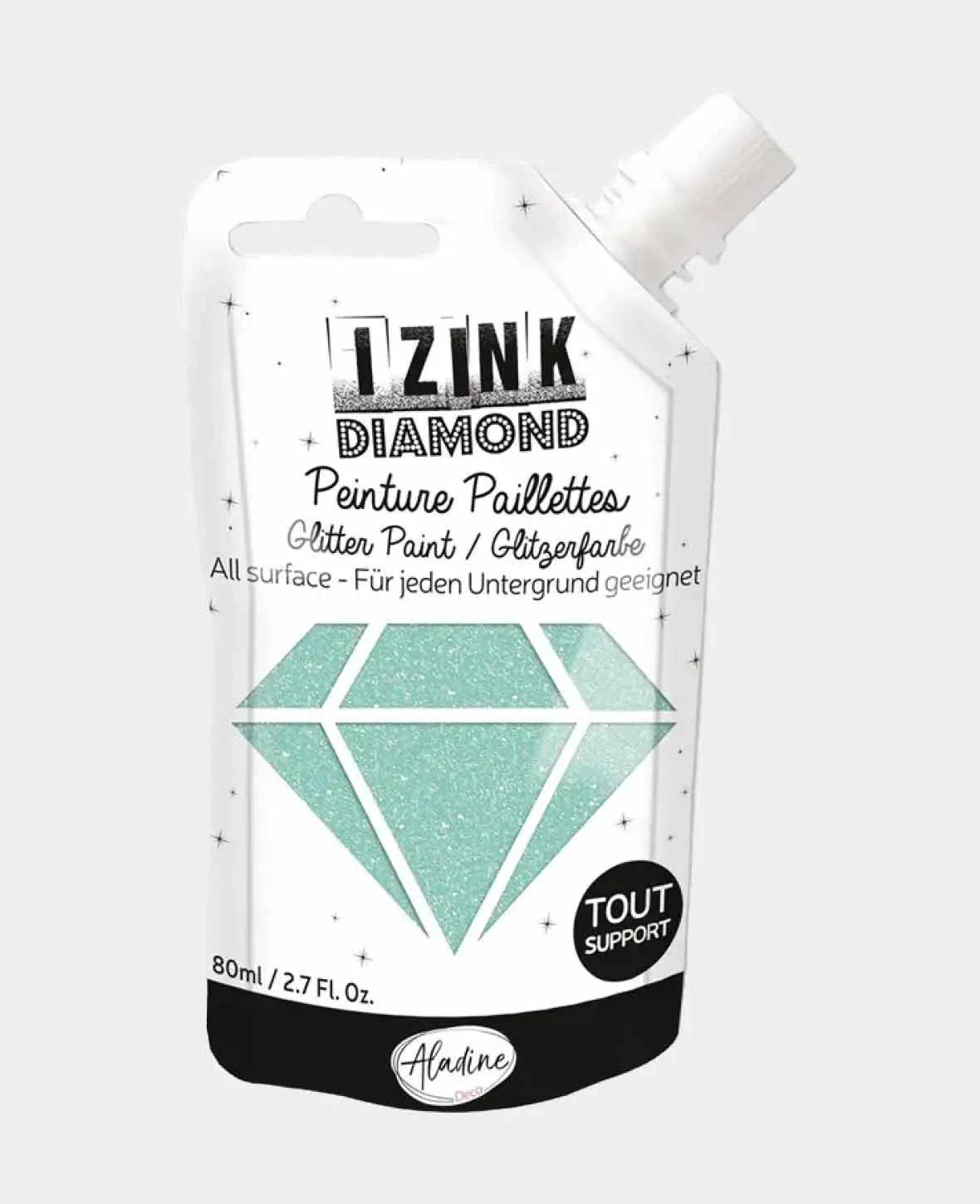 IZINK Diamond Glitzerfarbe, Pastel Grün, 80 ml, 1 Stk.