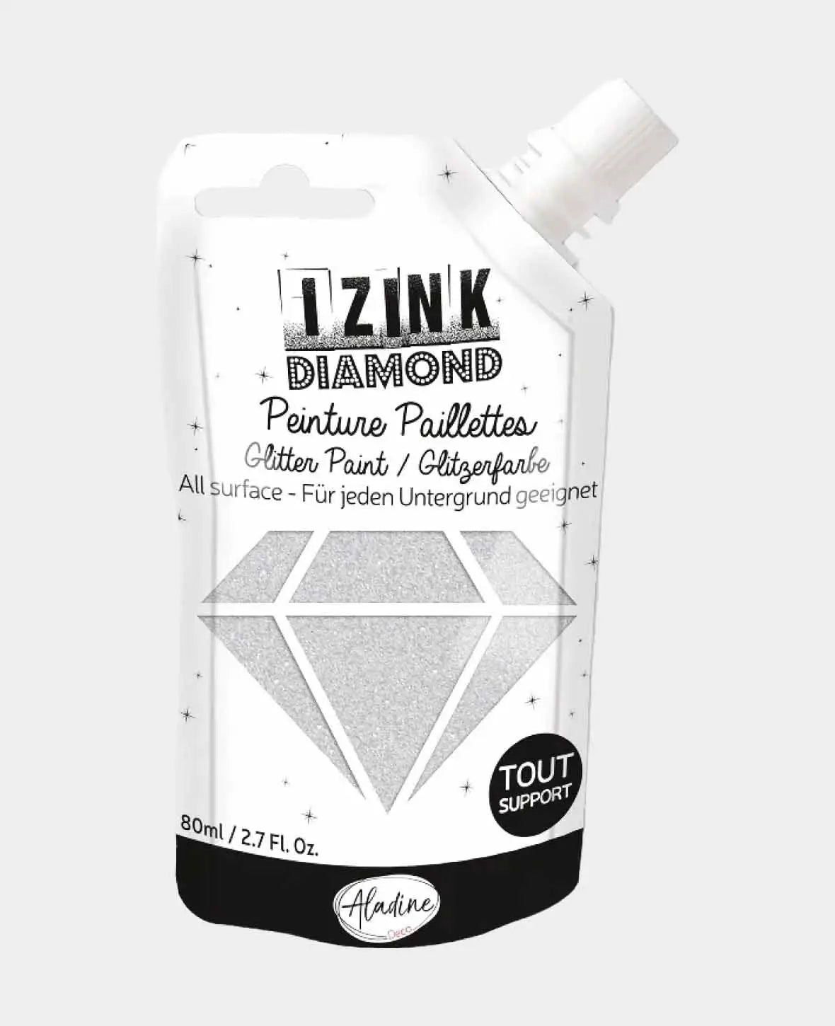 IZINK Diamond Glitter Paint, Silver, 80 ml, 1 pc.